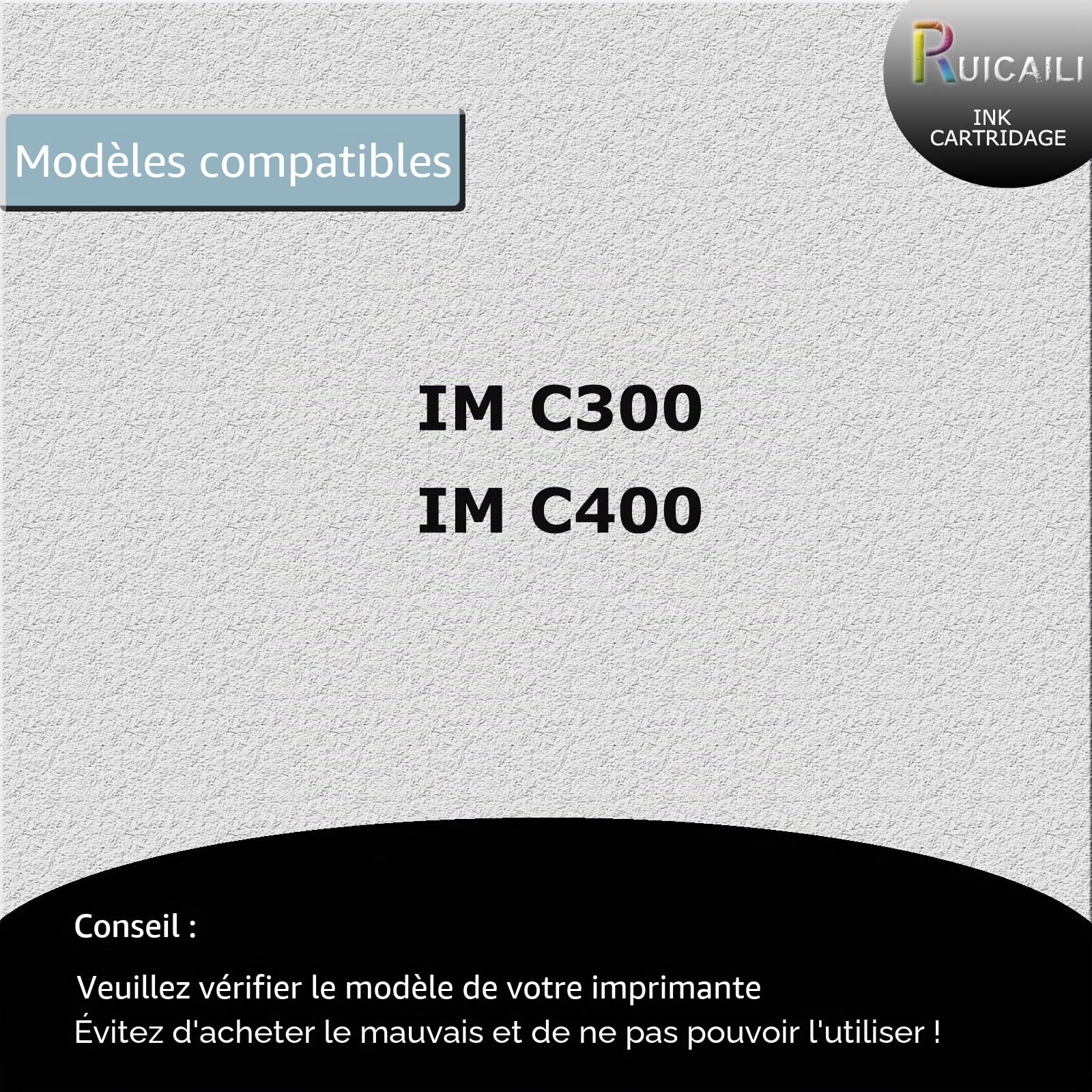 IM C300 C400 Lot de 4 cartouches de toner de rechange pour imprimante Ricoh Work avec IM C300 C400 Noir/cyan/magenta/jaune