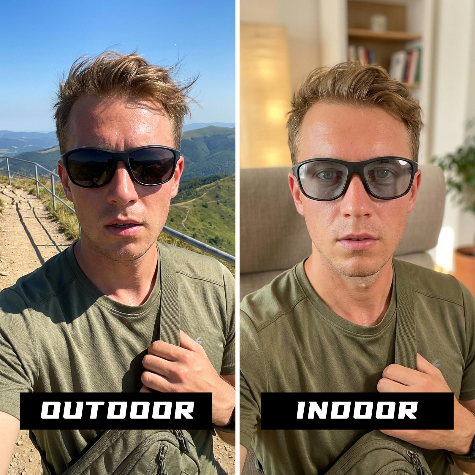 Myiaur Samotonujące okulary rowerowe damskie z polaryzacją, okulary sportowe z ochroną UV, fotochromatyczne okulary przeciwsłoneczne do jazdy na rowerze, biegania i aktywności na świeżym powietrzu