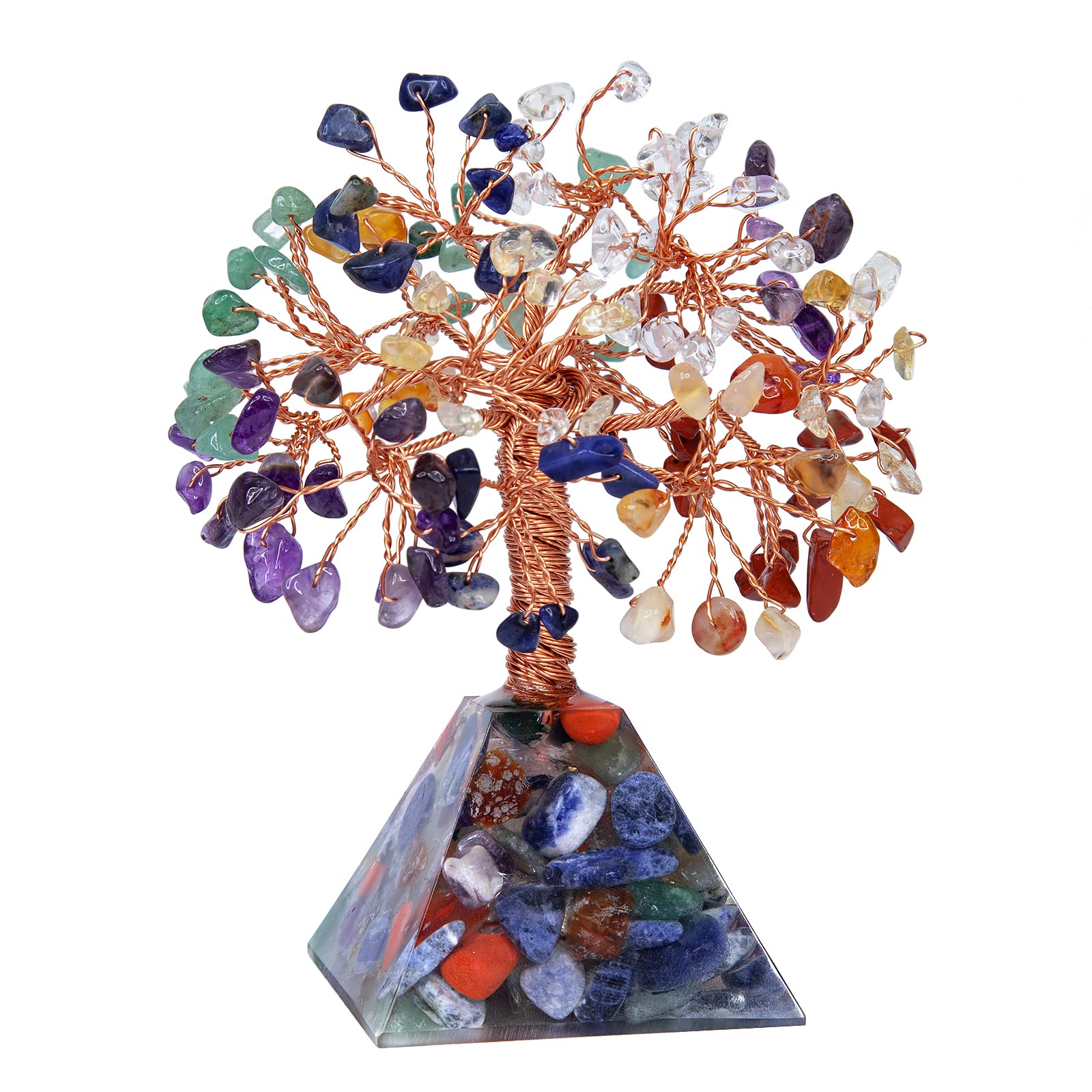 Cristal Arbre de chance à quartz mookaitedecor pour attirer la richesse au bureau