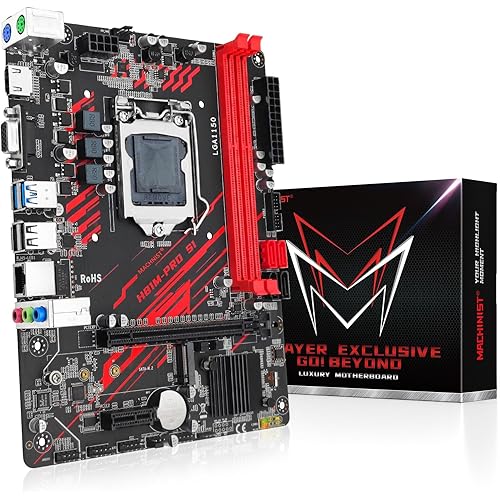 MACHINIST LGA 1150 Motherboard, H81 Micro ATX Intel 4th Gen Gaming Motherboard for Desktop PC Support 1333/1600MHz DDR3 Dual Channel Max 16G, i3 i5 i7/Xeon E3 V3 Processor, NGFF M.2, SATA 3 H81M-PRO