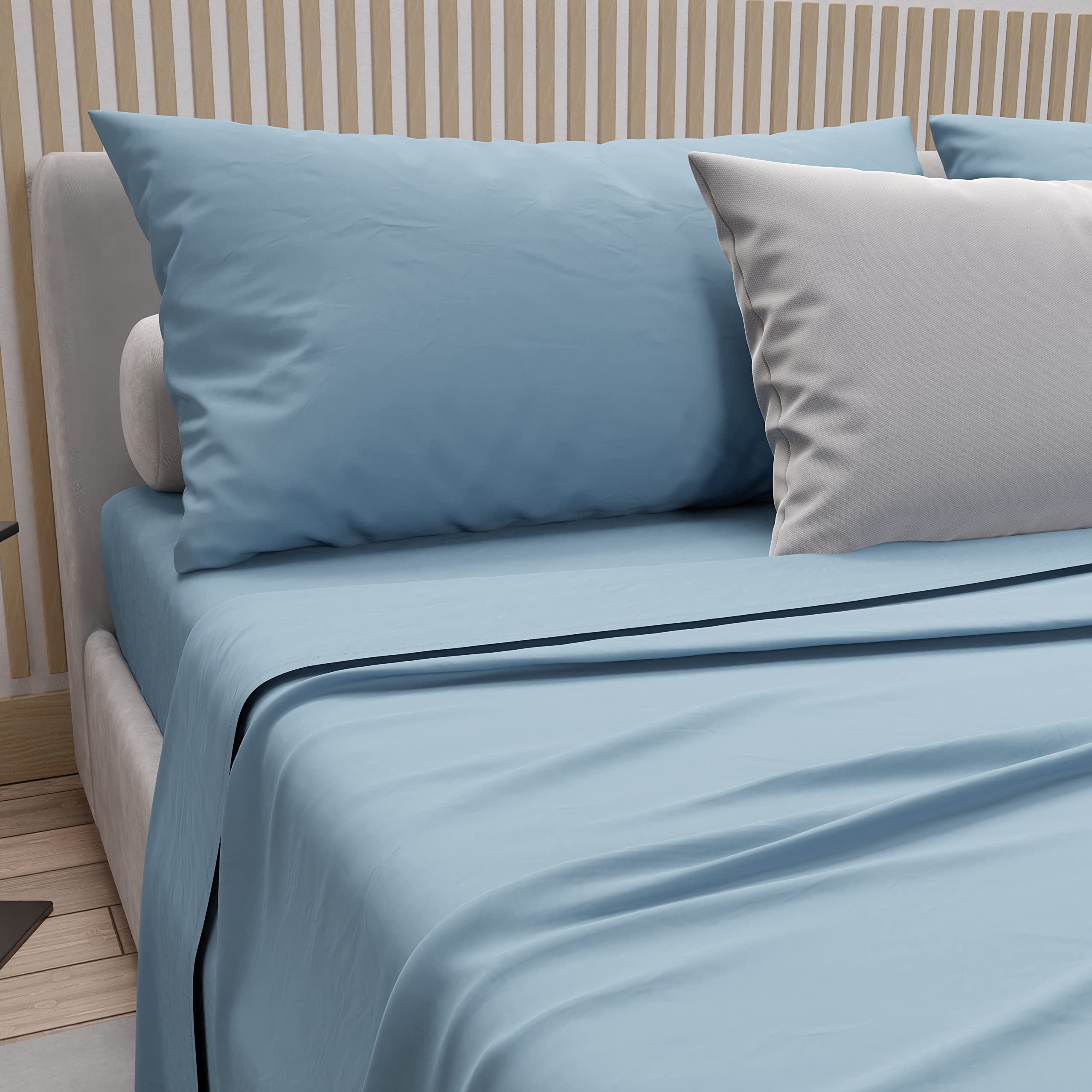 PETTI Artigiani Italiani - Lenzuola Piazza e Mezza Francese Cotone, Completo Letto Piazza e Mezza, Set Lenzuola Piazza e Mezza, Lenzuola sotto con Angoli, Lenzuola sopra e Federe, 100% Made in Italy