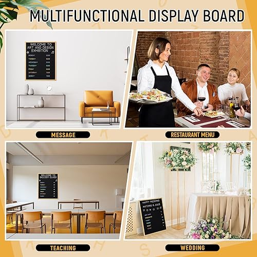 Miniatura 7 de Juego de 2 tableros de letras grandes de 24 x 30 pulgadas, tablero de letras intercambiables de fieltro con letras y cajas, tablero de menú grande