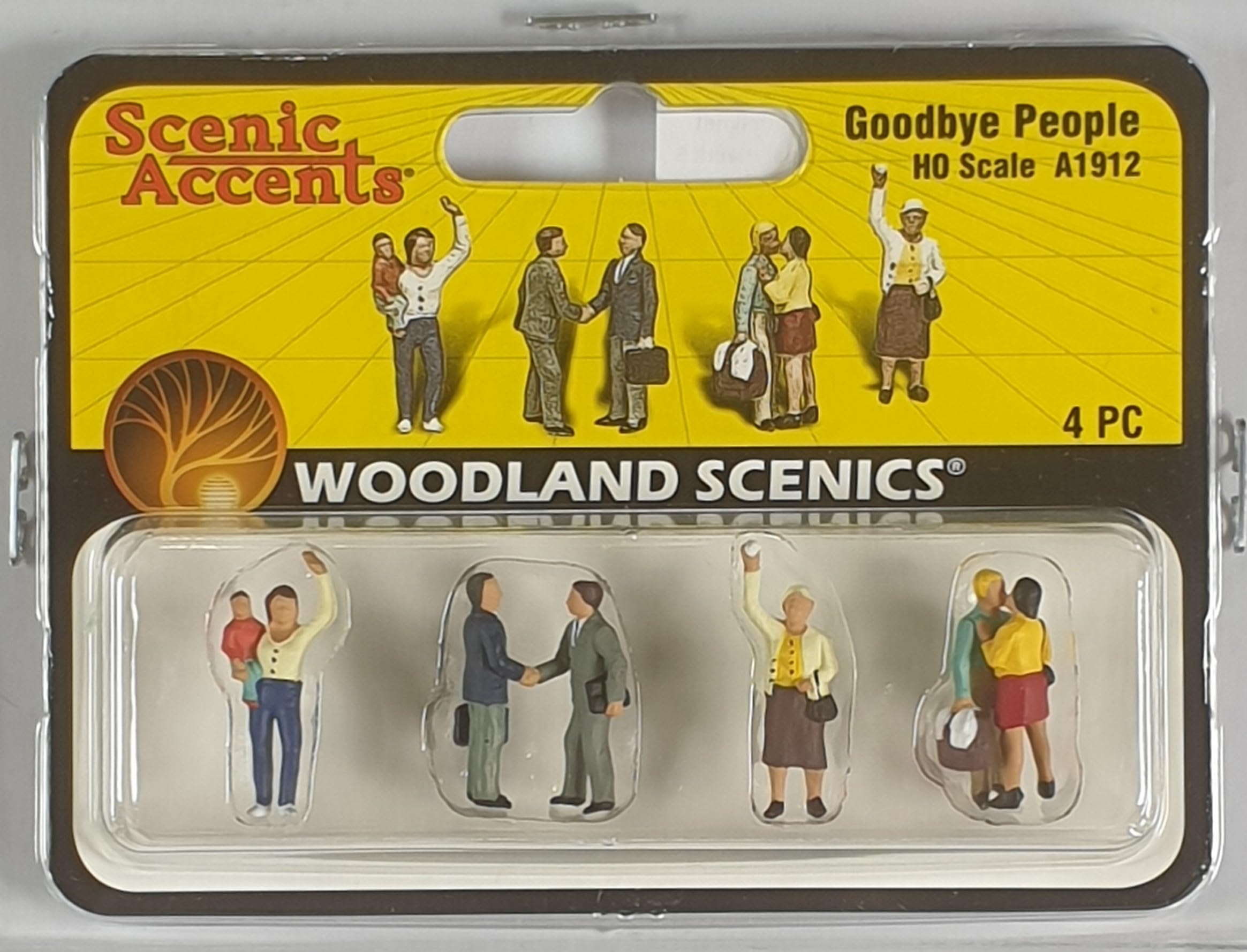 Woodland Scenics HO Scale Scenic Accents Figures/People Set Goodbye People (4) by Woodland Scenics