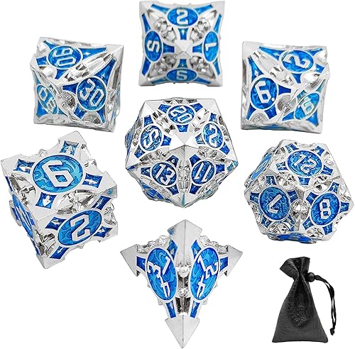 D&D - Juego de dados DND de metal, accesorios de dados poliédricos de Calabozos y Dragones, MTG TRPG Pathfinder, juego de mesa Steampunk D20 D12 D10