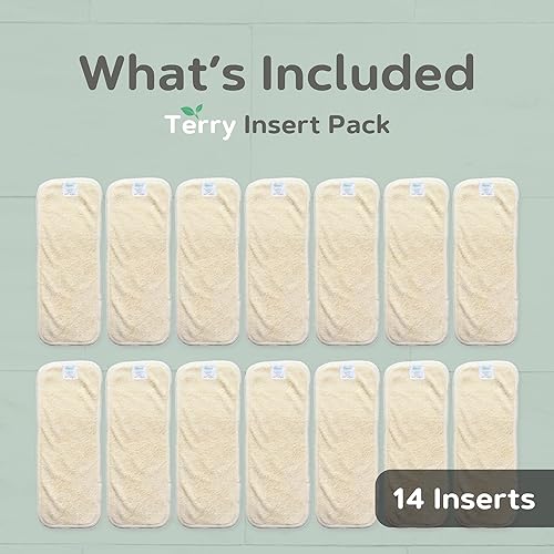 Miniatura 2 de Insertos de pañales de tela, paquete de 14 forros reutilizables de 4 capas para pañales de bolsillo, lavables, absorbentes y transpirables para