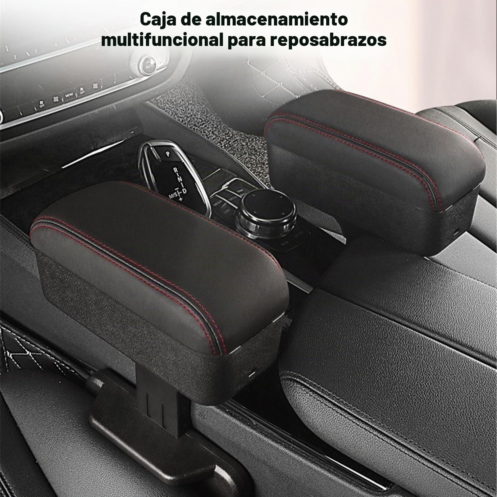 Caja de Almacenamiento para Reposabrazos de Coche con Portavasos