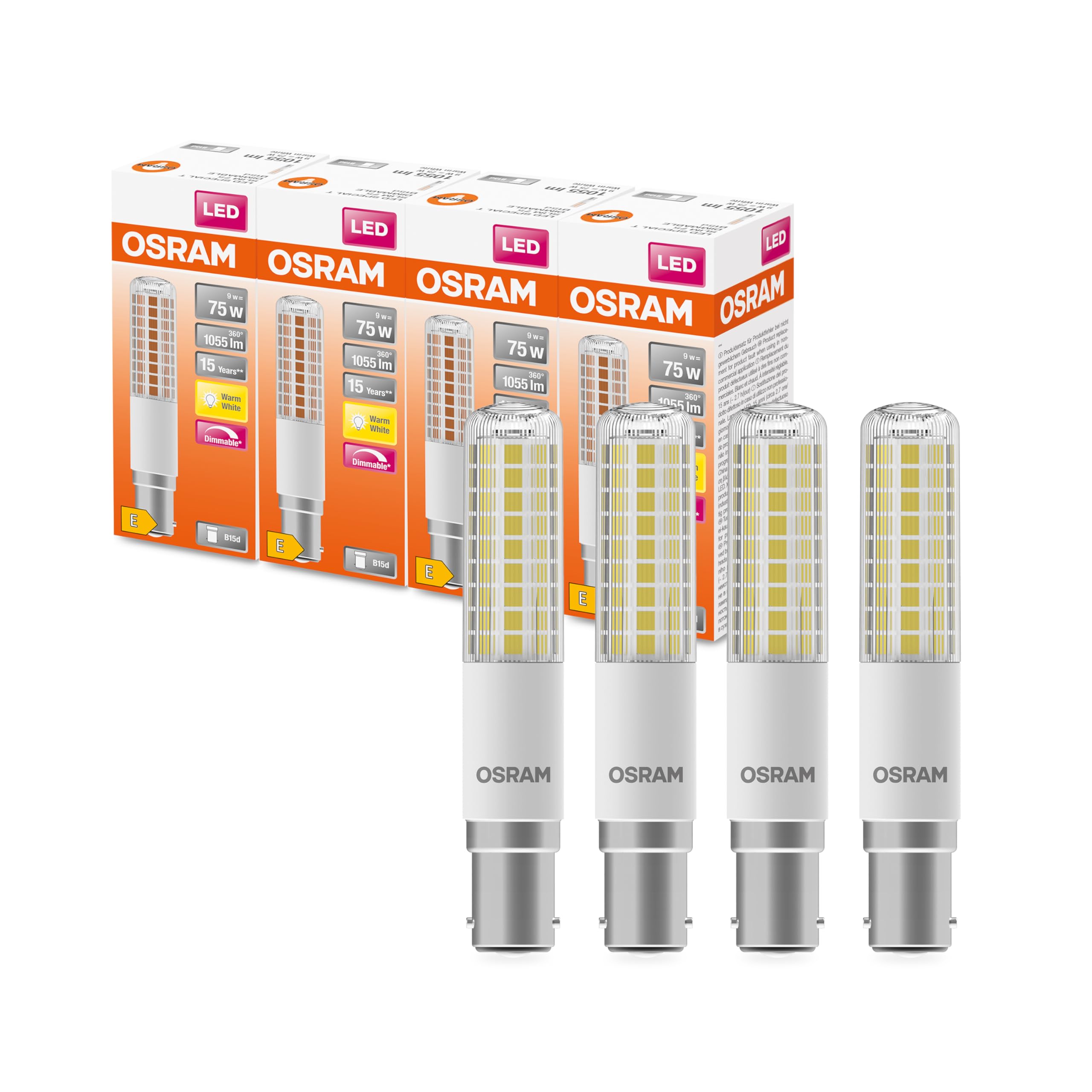 OSRAM LED T Slim lampada LED sottile multicolore in plastica con base B15d,