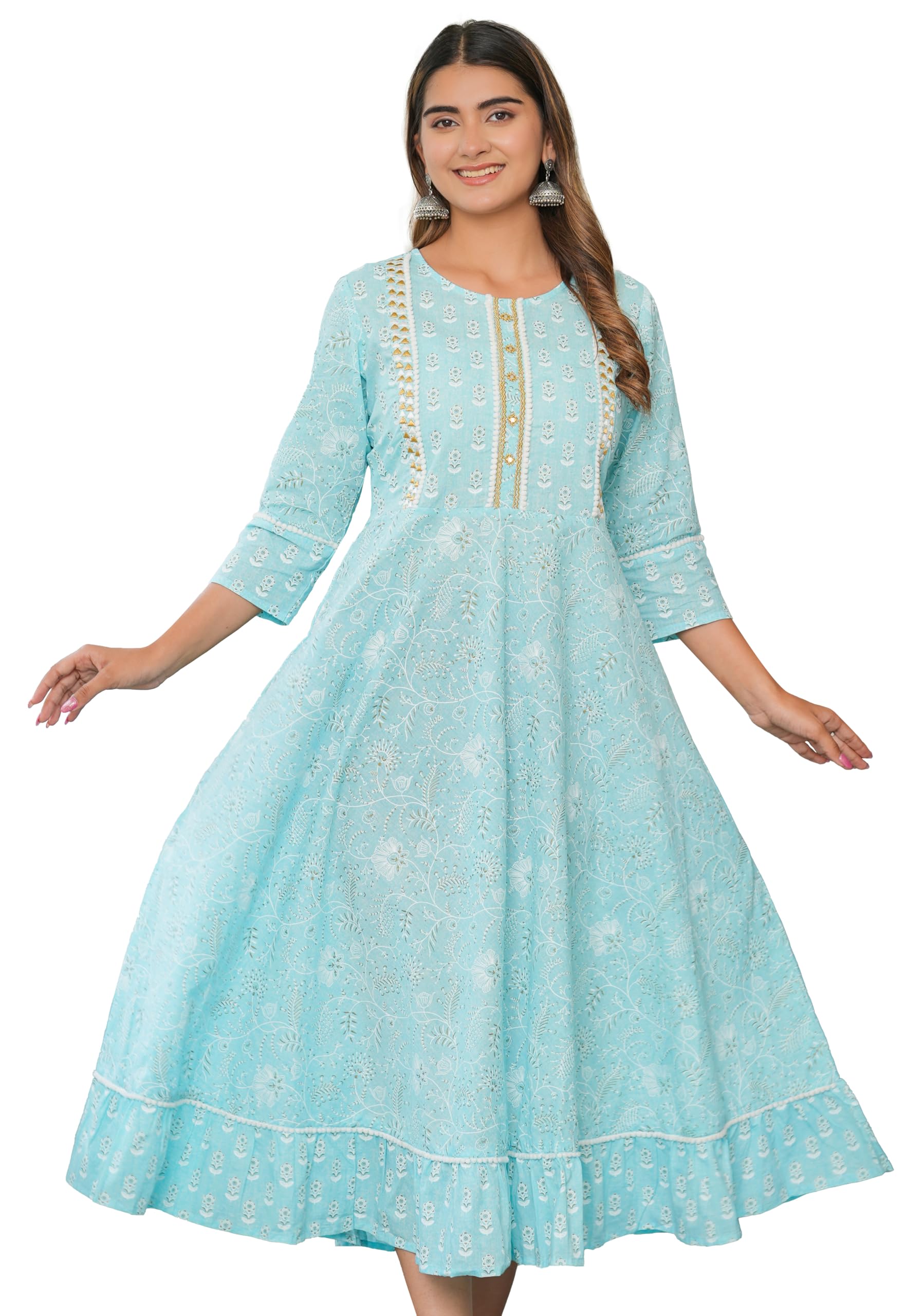 Women's Cotton Relaxed Fit Anarkali Kurta-image-45