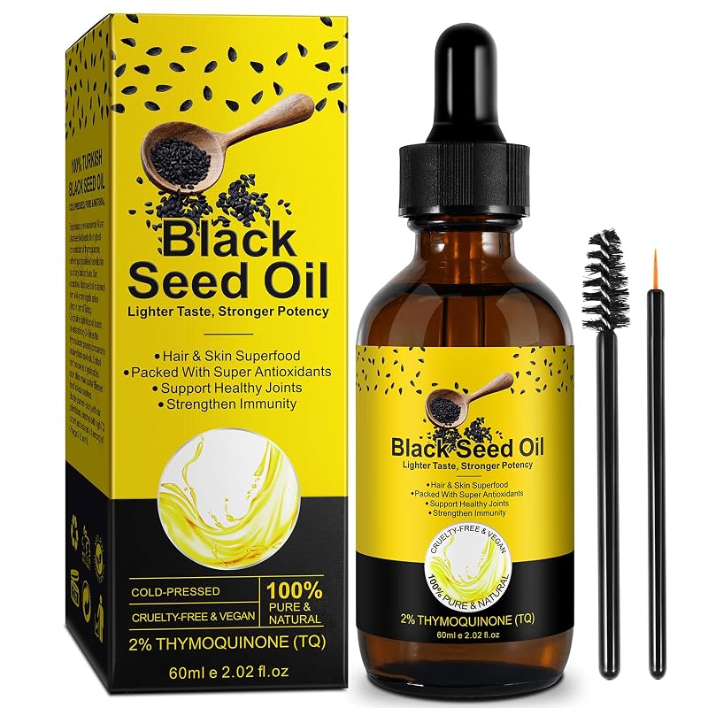 YIEEGCM Óleo de Cominho-Preto Orgânico, Não Refinado e Prensado a Frio, 2% TQ, 59,73 mL
