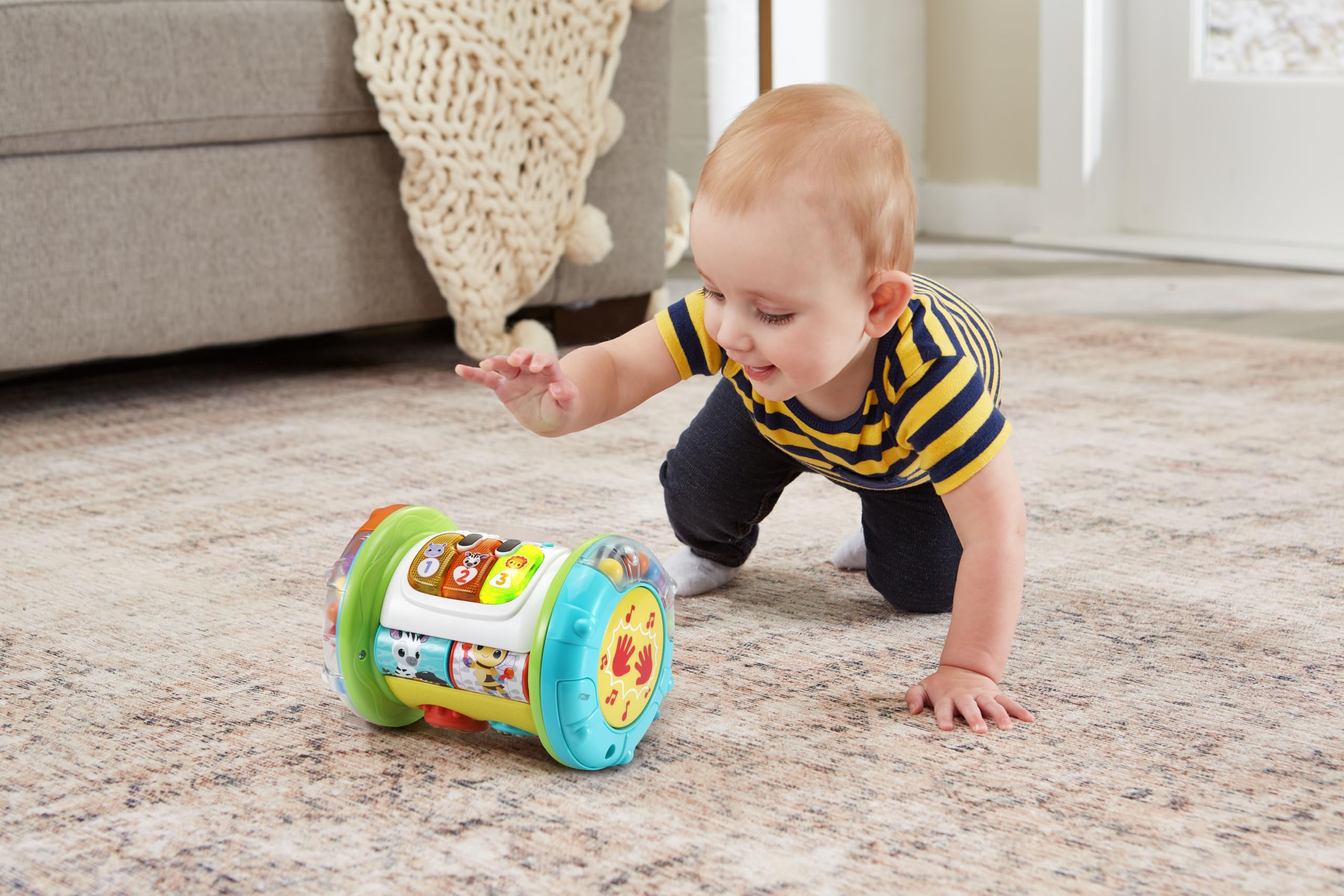 VTech Rullo Tam Tam - 3 in 1, Rullo Multiattività per Bambini, 3 Modalità di Gioco, Pianoforte per Bambini, Motricità Fine e Globale, Sensore di Movimento, Lingua Italiana, Batterie Incluse, 9-36 Mesi