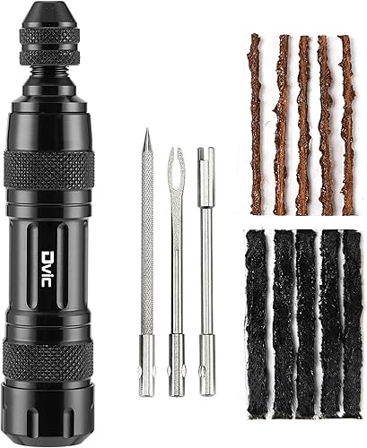 DVIC Kit de reparación de neumáticos sin cámara para ciclismo MTB, escariador, herramienta de enchufe, núcleo de válvula, tiras de tocino