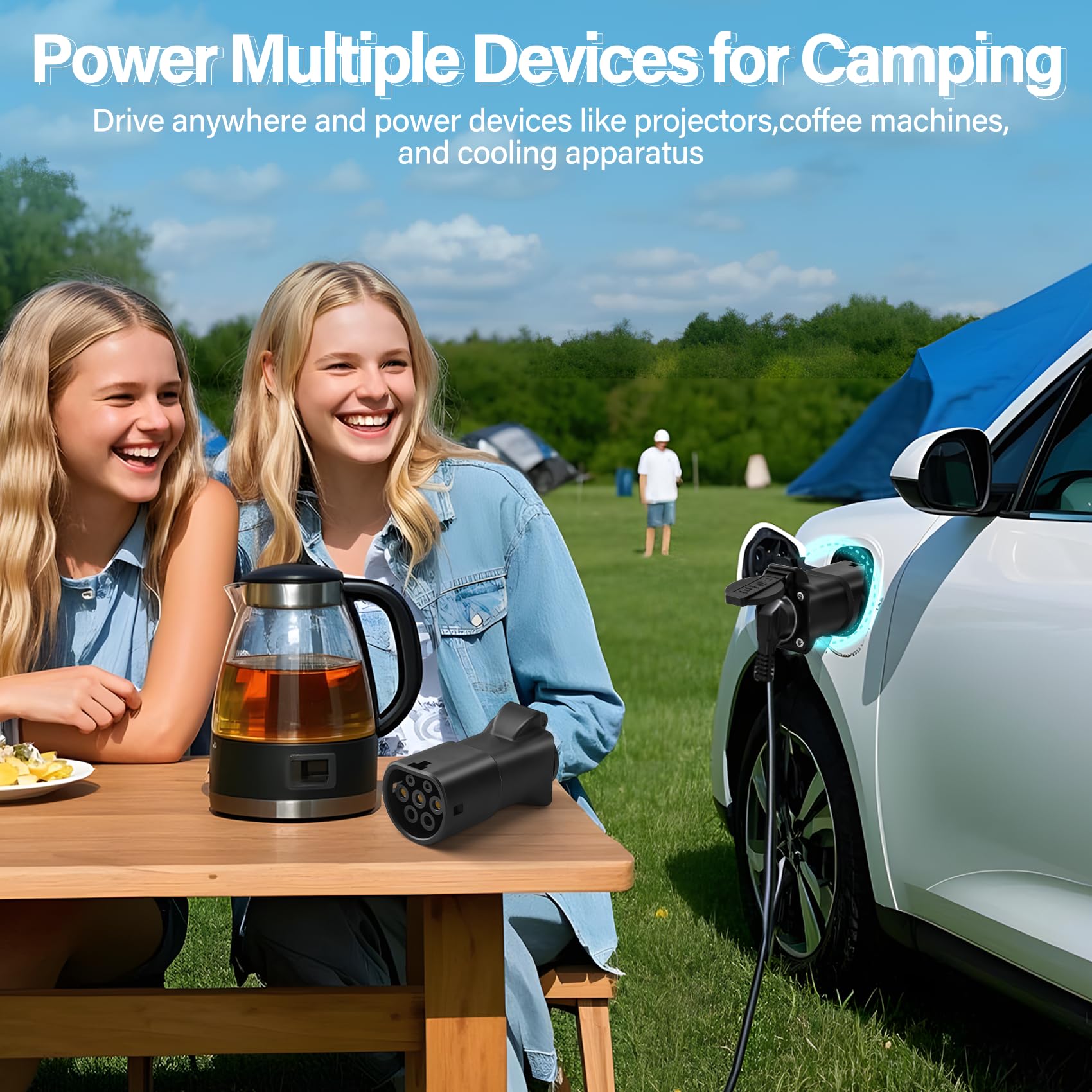 JULIK Adapter V2L do MG4, MG5 i Marvel R z Funkcją V2L, Adapter Vehicle to Load 3,5 kW 230 V, Zamienia Twój Samochód Elektryczny w Mobilne Gniazdko Elektryczne na Kempingu i w Sytuacjach Awaryjnych