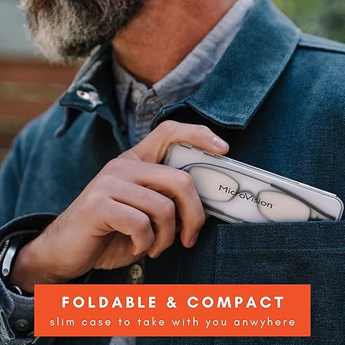 Miniatura 2 de MicroVision Optical Gafas de lectura de aire plegables planas con tecnología patentada de bisagra rodante y estuche compacto para mujeres y hombres