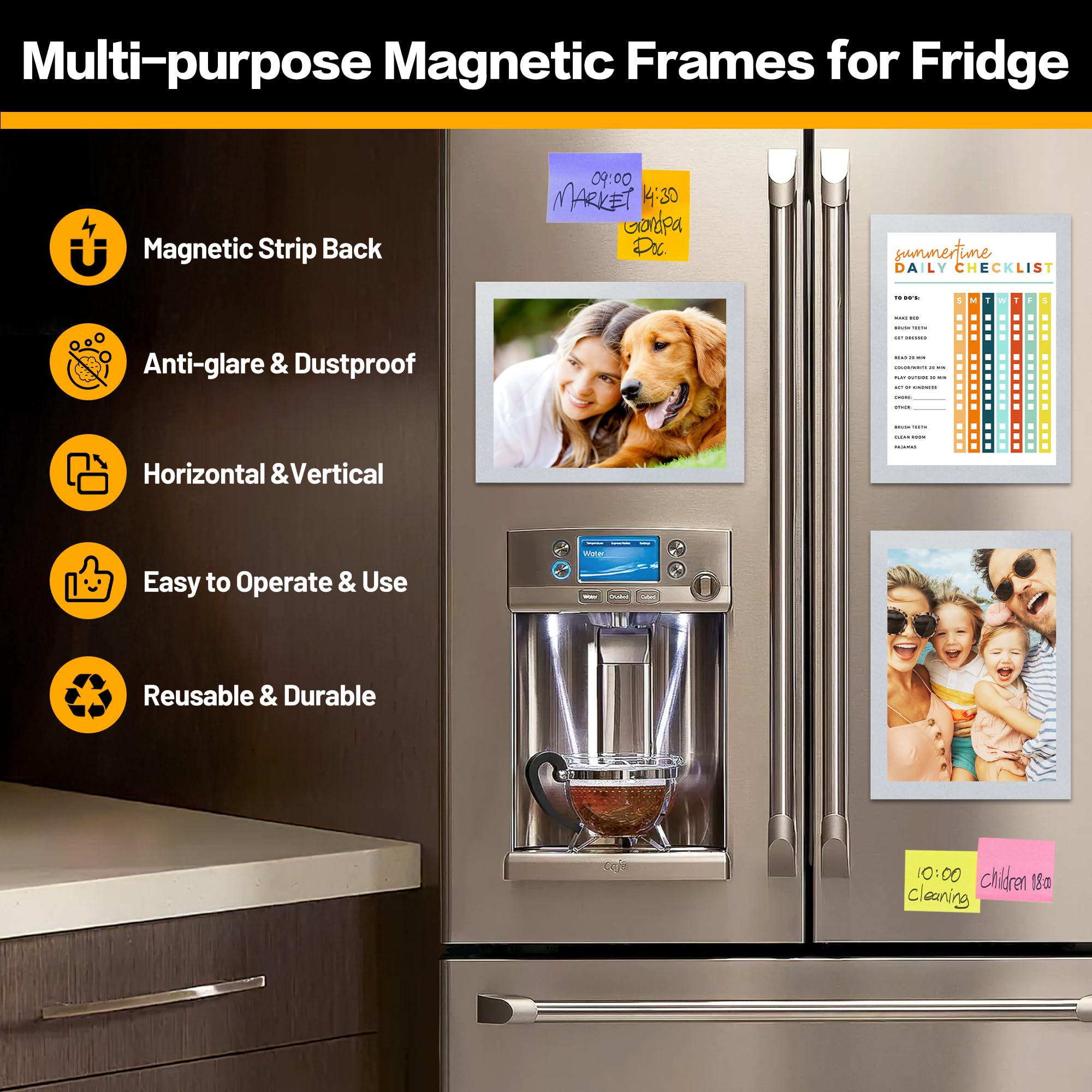 VAIIGO A4 Magnetic Display Frame for Fridge 5Pack Magnetic Sign Holder - Image 2