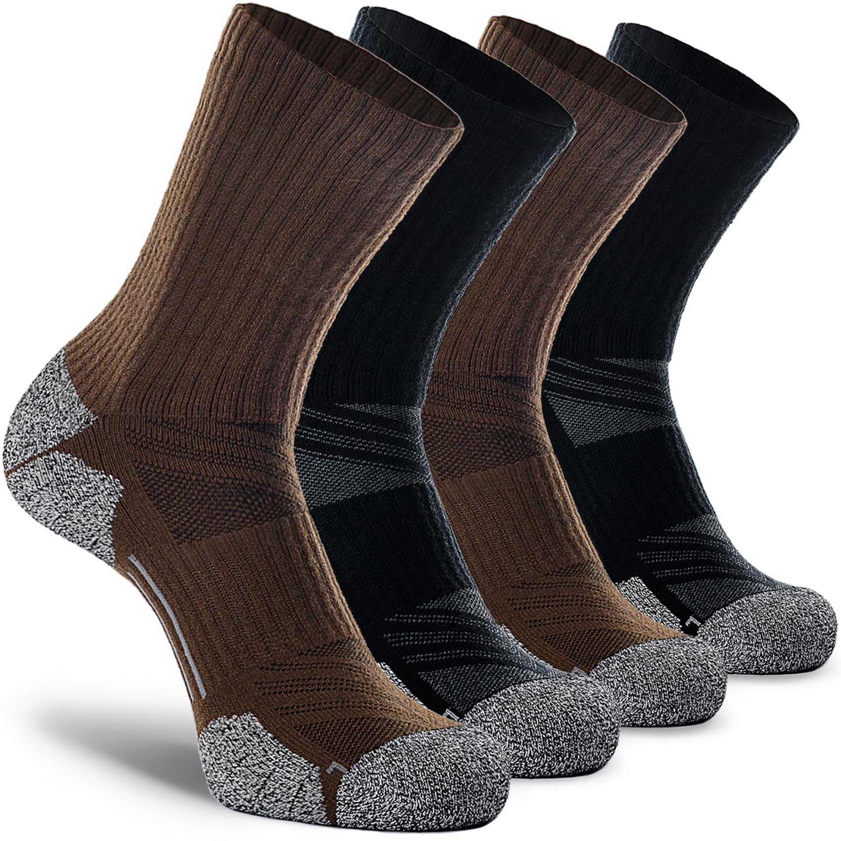 Crew Hiking Socks, Cushion, Moisture Wicking, Arch Compression Boot Socks