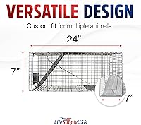 Vista 7 de Trampa humana para gatos callejeros de 24 pulgadas, jaula de animales vivos para gatitos salvajes, zarigüeya, mapache, conejo, armadillo, trampa