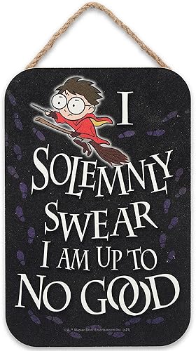 Miniatura 1 de Letrero colgante de Harry Potter con texto en inglés "I Solemnly Swear I Am Up To No Good - Decoración de pared para dormitorio o sala de juegos