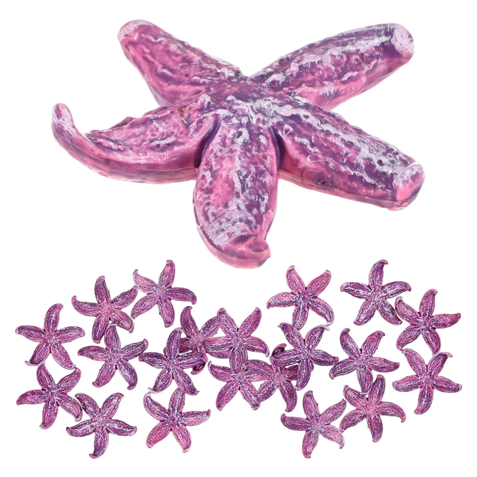 M METERXITY 10-Pack Starfish Decor, 0.9" PVC Artificial Mini Sea Star Decoration for Fish Tank/Aquarium Decoration/Beach/DIY Crafts/Nautical Theme Party [Blue]