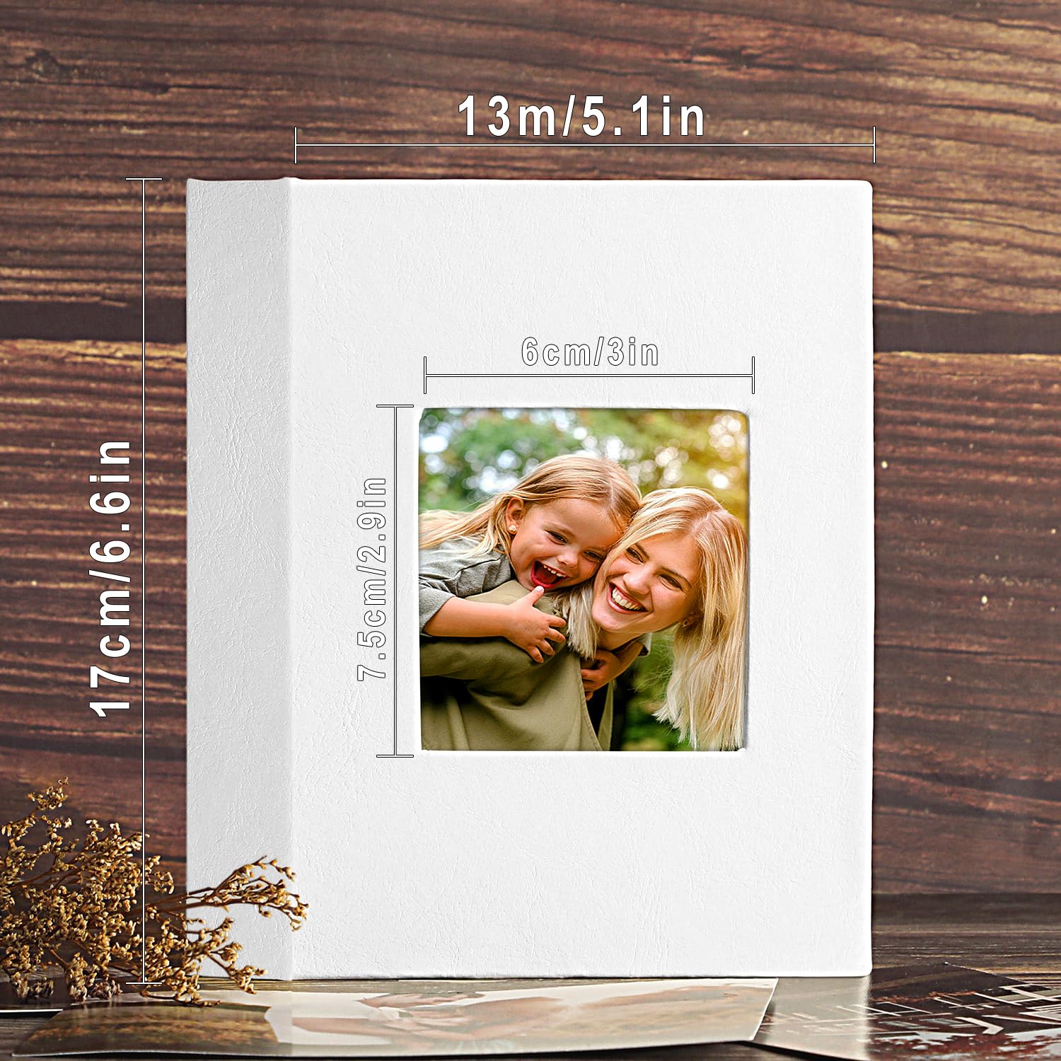 Lanpn Album Fotografico 10x15 100 con Tasche 2 Confezioni, Piccolo Mini Cuoio Album Foto Portafoto Verticale Tascabile Tasca Bianco