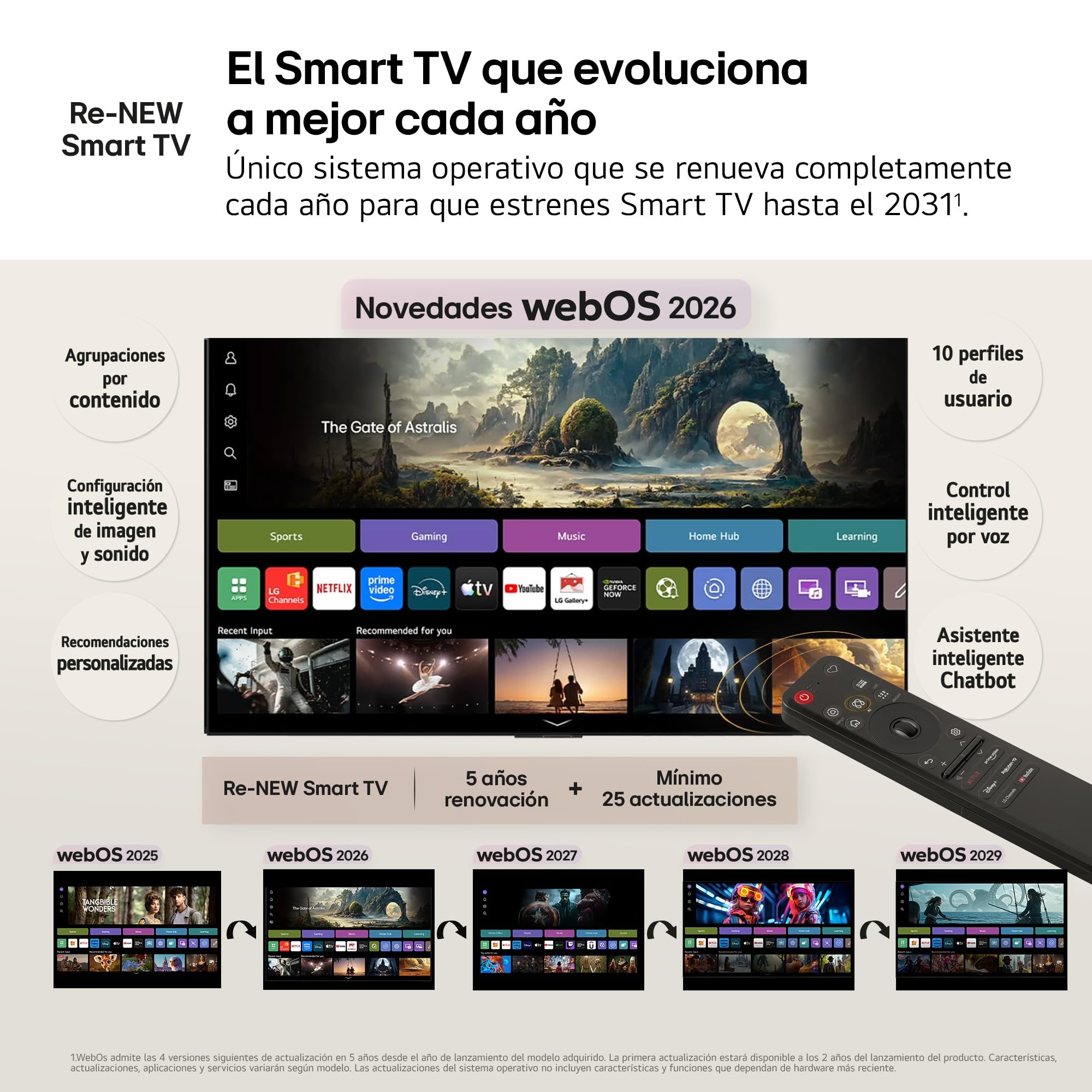 LG 43QNED70B6C - TV 43", QNED MiniLED, 4K AI, Smart TV, WebOS 25, Sin Reflejos al 94%, Procesador Alpha 5 Gen7 AI, 120Hz, Super Upscaling, HDR10 y Dolby Digital Plus, Alexa/Google Assistant, Negro