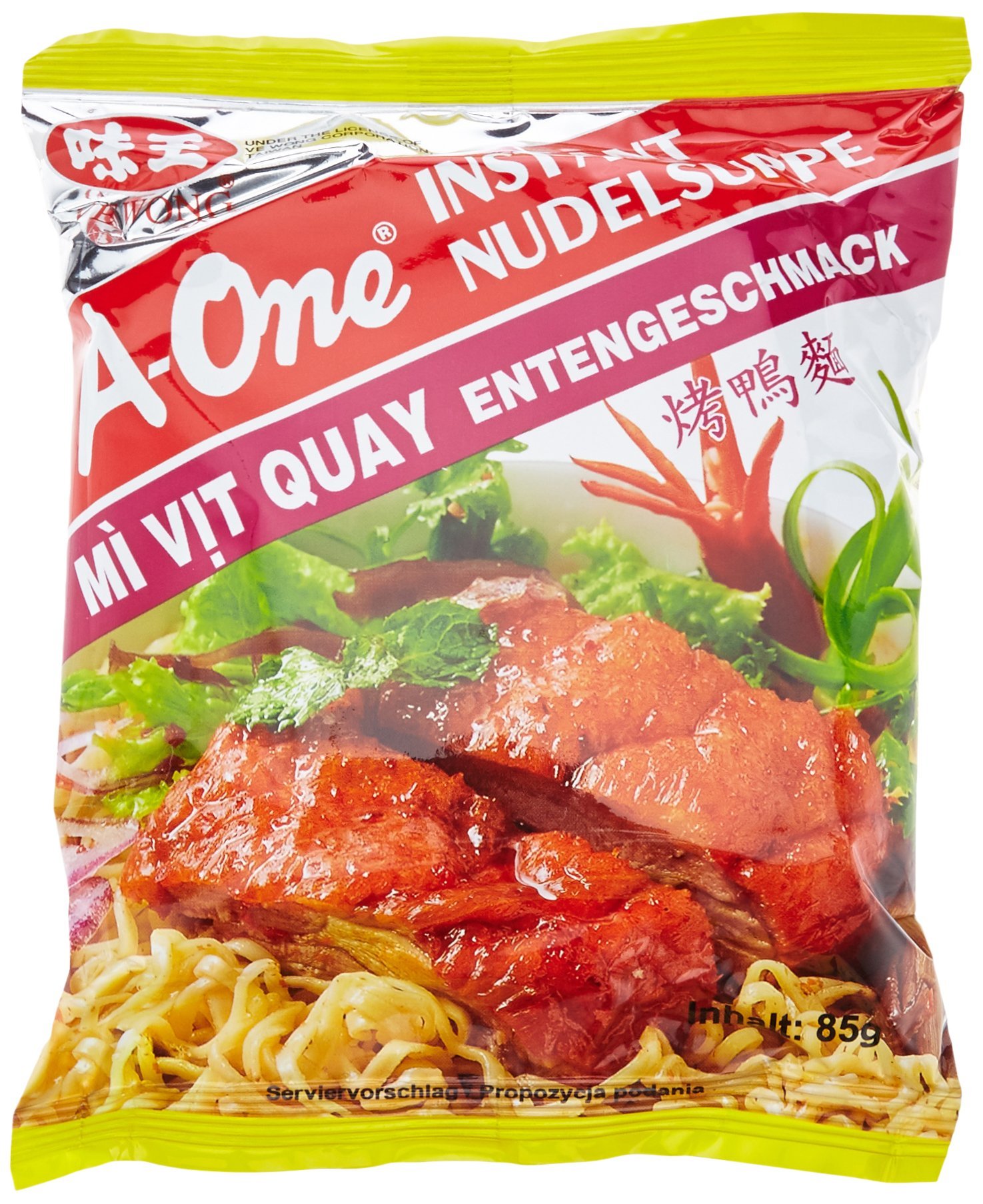 A-ONE Instantnudeln, Ente, 10er Pack (10 x 85 g Packung)