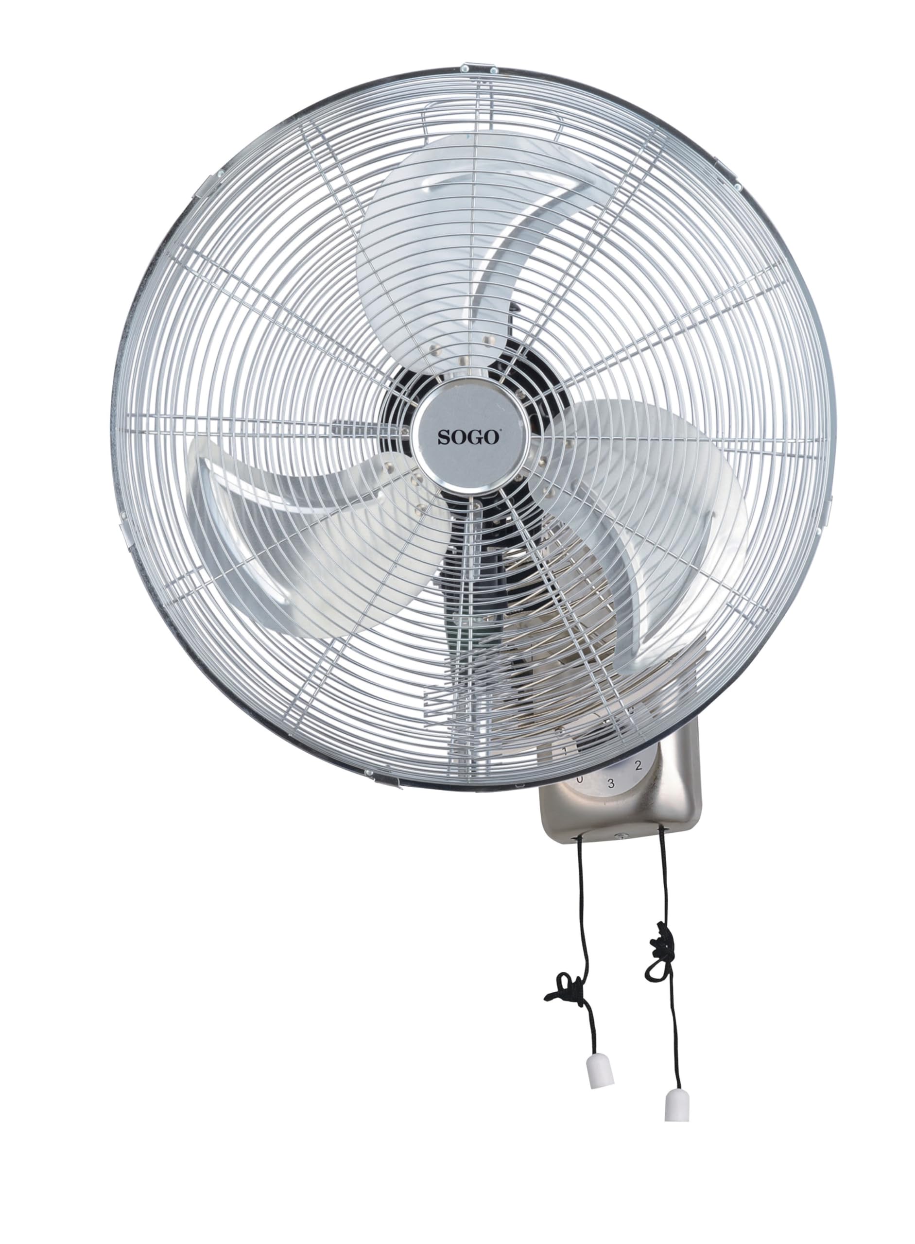 SOGO Ventilador Industrial de Pared Ø45cm|18" con Función de Oscilación, Motor Potente e Inclinación Ajustable, Aspas de Metal Aluminio, Control con Cuerda, 150W