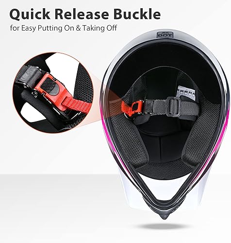 Miniatura 6 de AHR Casco de motocross DOT para jóvenes y niños, casco de motocross de cara completa para motocicleta, ATV y bicicleta de montaña, modelo H-VEN12