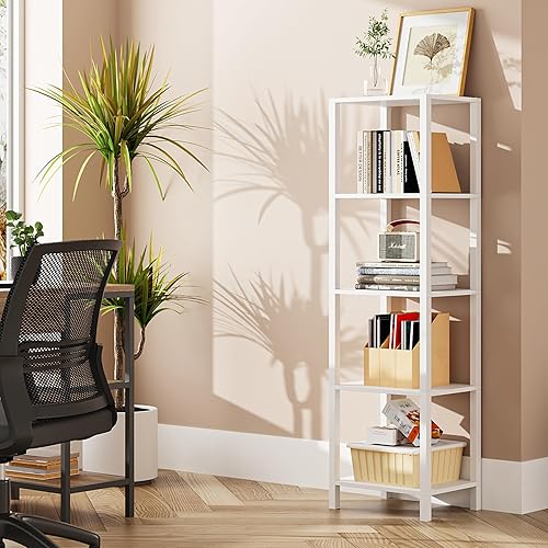 Miniatura 20 de TUTOTAK Estantería para libros de 6 niveles, estantería estrecha para espacios pequeños, estantería apilable de bricolaje, para sala de estar,