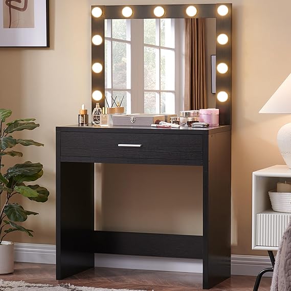 FITSCROPR Vanity Desk with Lamp Bulb Mirror Makeup Vanities