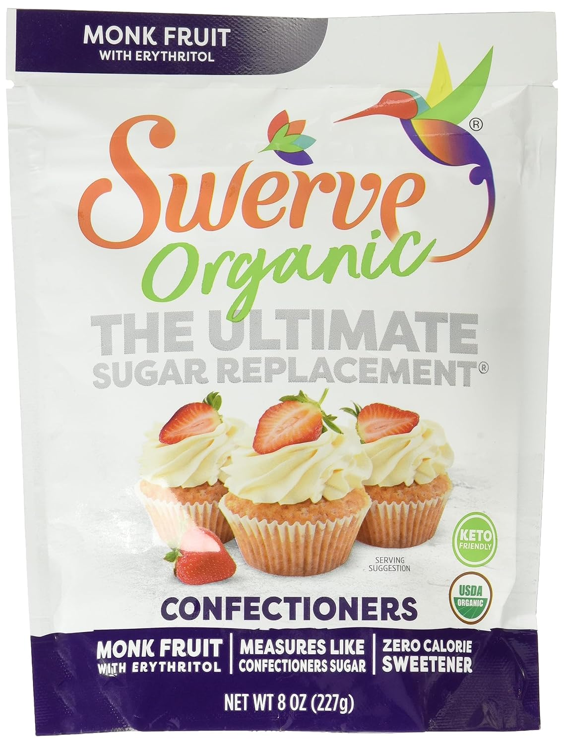 Swerve Organic Monk Fruit Blend Confectioners Sugar Replacement Sweetener, 8 Ounce Swerve Organic Monk Fruit Blend Confectioners Sugar Replacement Sweetener, 8 Ounce