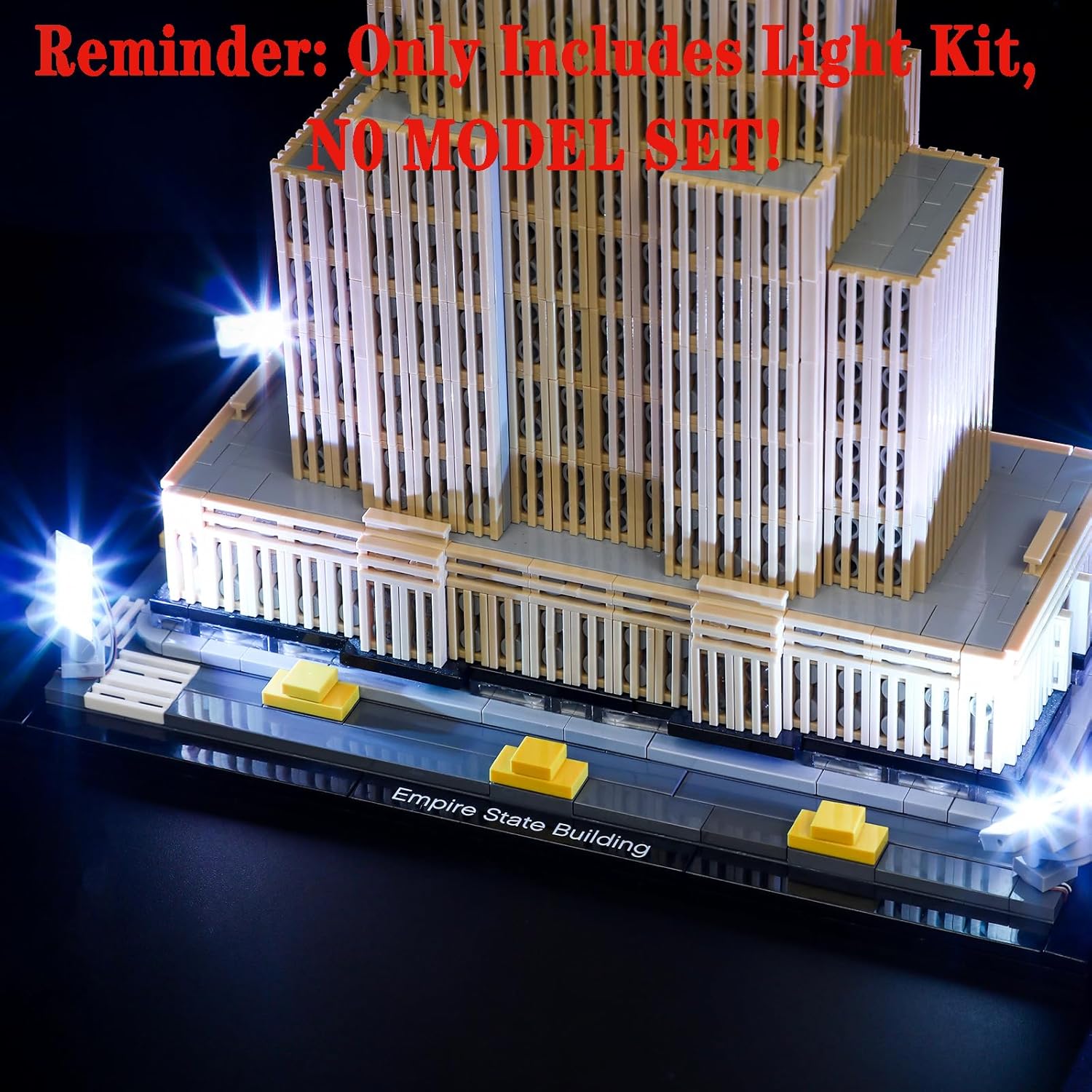 LED Light Set (Remote Control) Compatible with Lego 21046 Empire State Building Architecture Building Blocks Model - Model Set NOT Included
