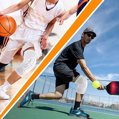 Miniatura 10 de Rodilleras de baloncesto, rodilleras de compresión para adolescentes y adultos, rodilleras de lucha libre, voleibol de fútbol, pickleball,