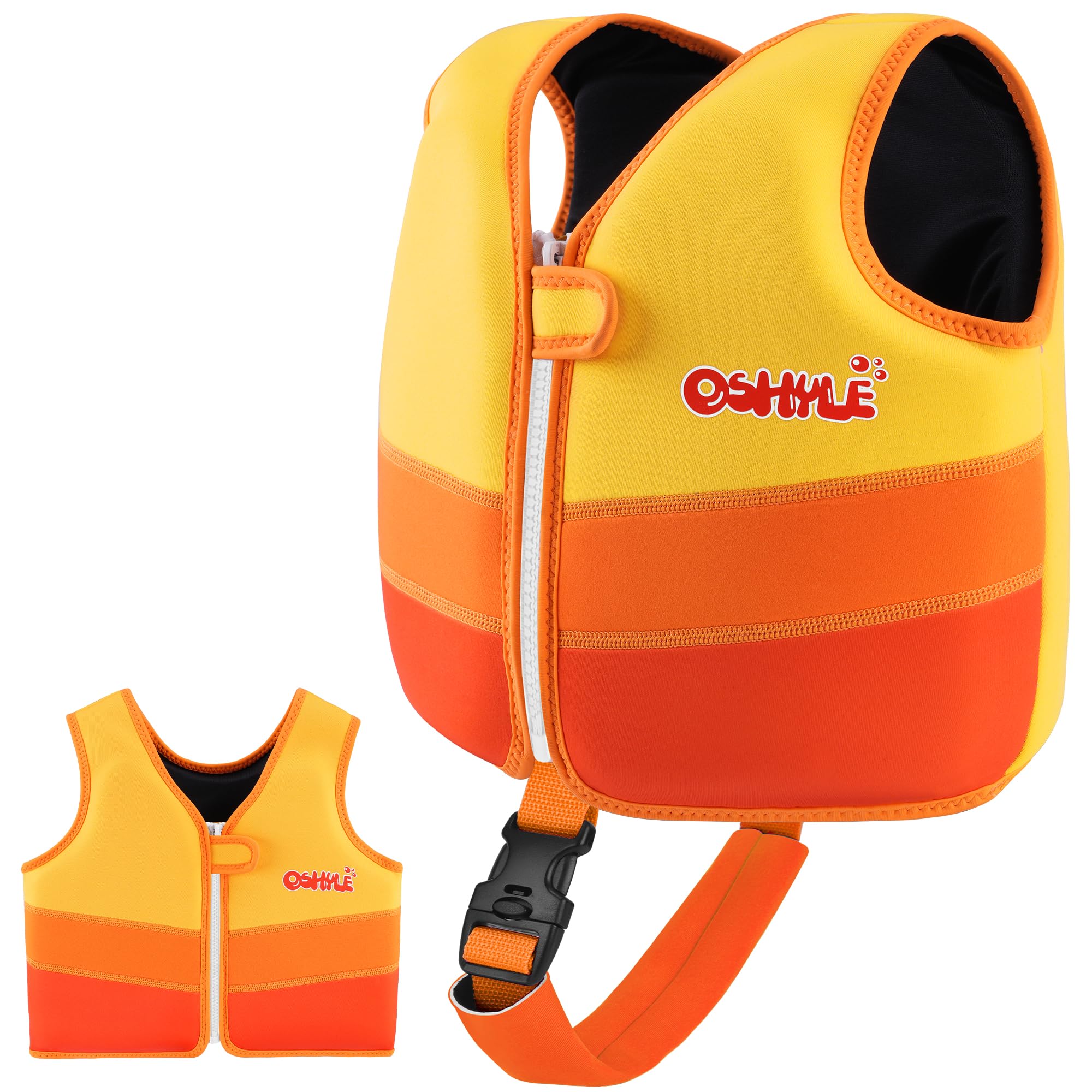 OSHYLE Children's Girls Boys Swimming Vest for Toddlers with Adjustable Safety Straps Age 3-6 (SS-OR, M)