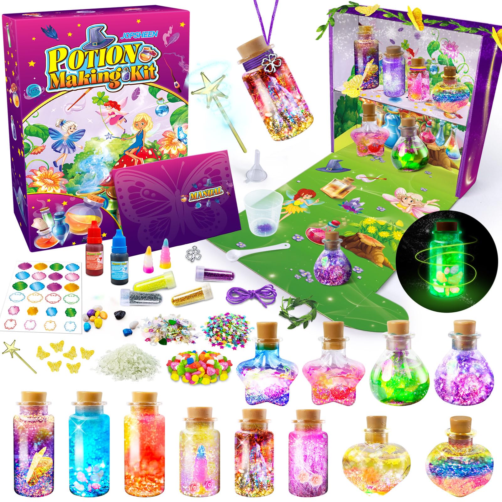 JOPSHEEN Potion Making Kit for Kids, DIY 12 Potions, Crafts Toys Christmas Birthday Gifts for Girls Boys