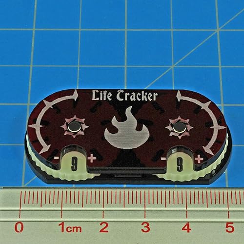 Miniatura 3 de LITKO Rueda de contador Life  Dial de seguimiento de puntos  0-99  Compatible con Magic The Gathering  Mountain (rojo)