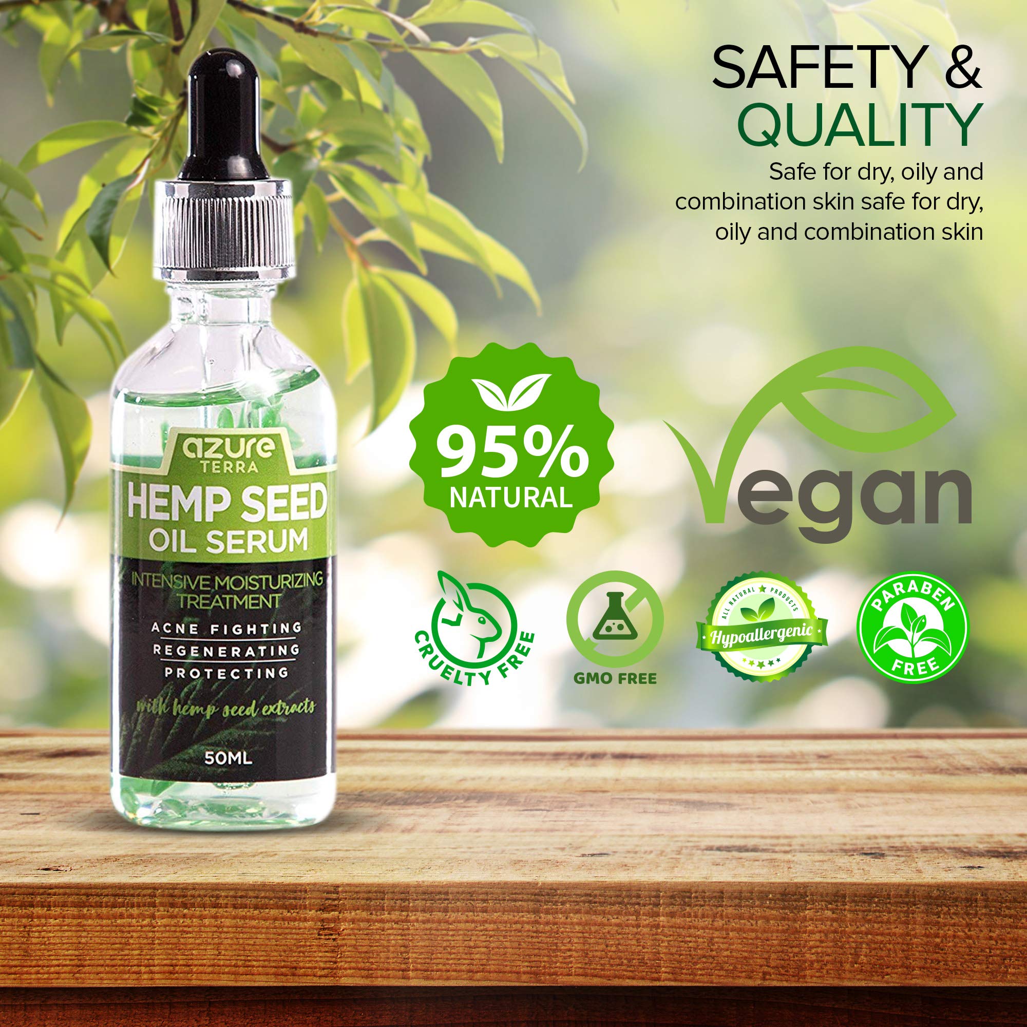 Amazon.com: AZURE Hemp Seed Moisturizing Oil Serum – Fights Acne