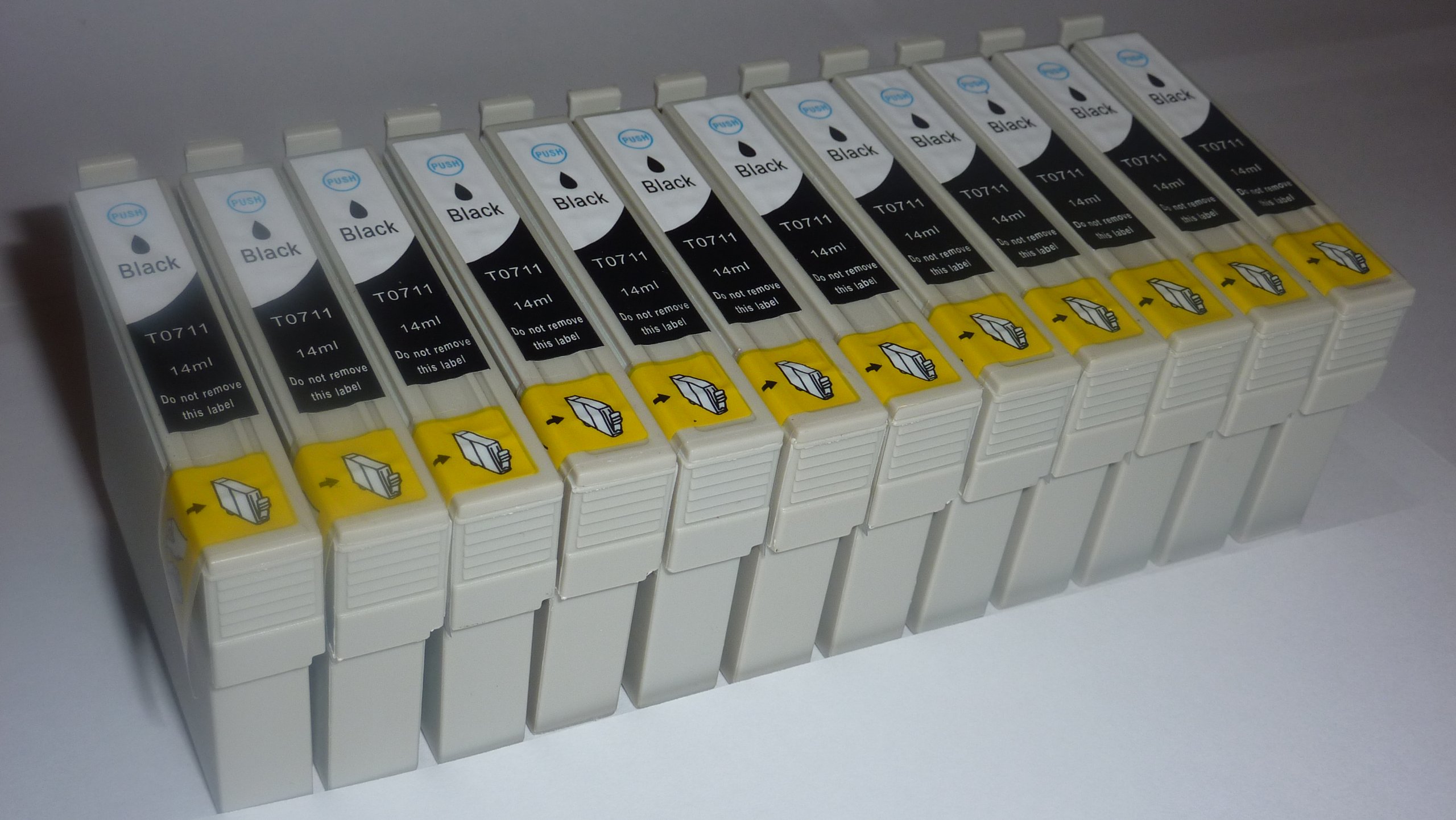 12 x Black compatible ink cartridges for Epson stylus C64, C66, C84, C86, CX3600, CX3650, DX4600, CX4650, CX6400, CX6600