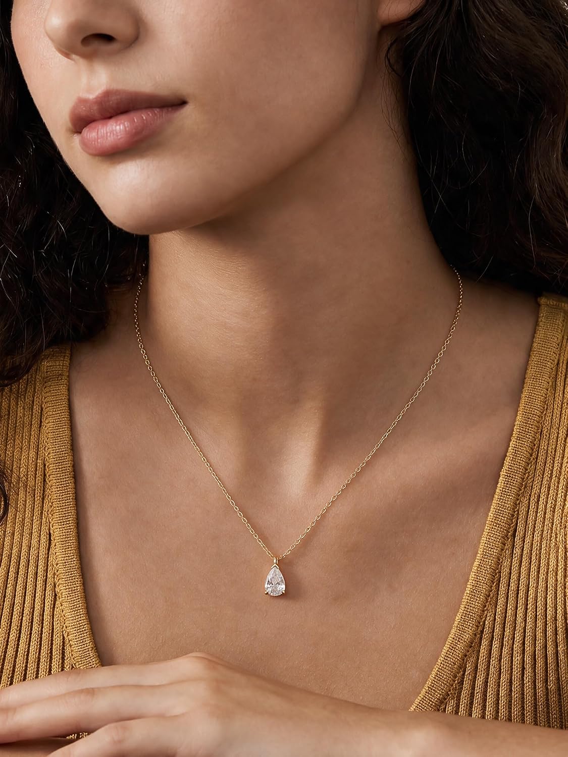 Dainty Gold Necklace for Women,14K Gold Plated Pendant Jewelry