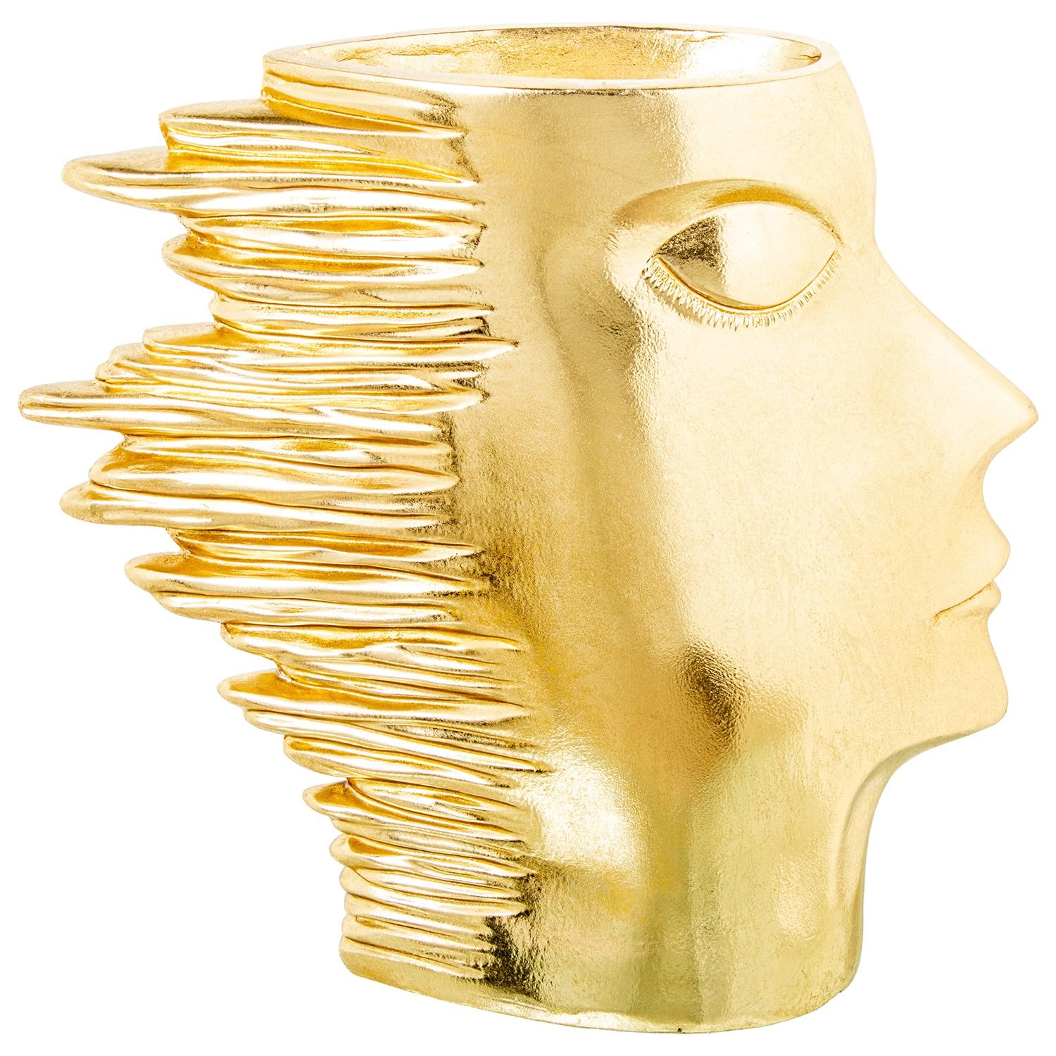 Vase visage en résine dorée DRW | Fleurir votre intérieur avec élégance