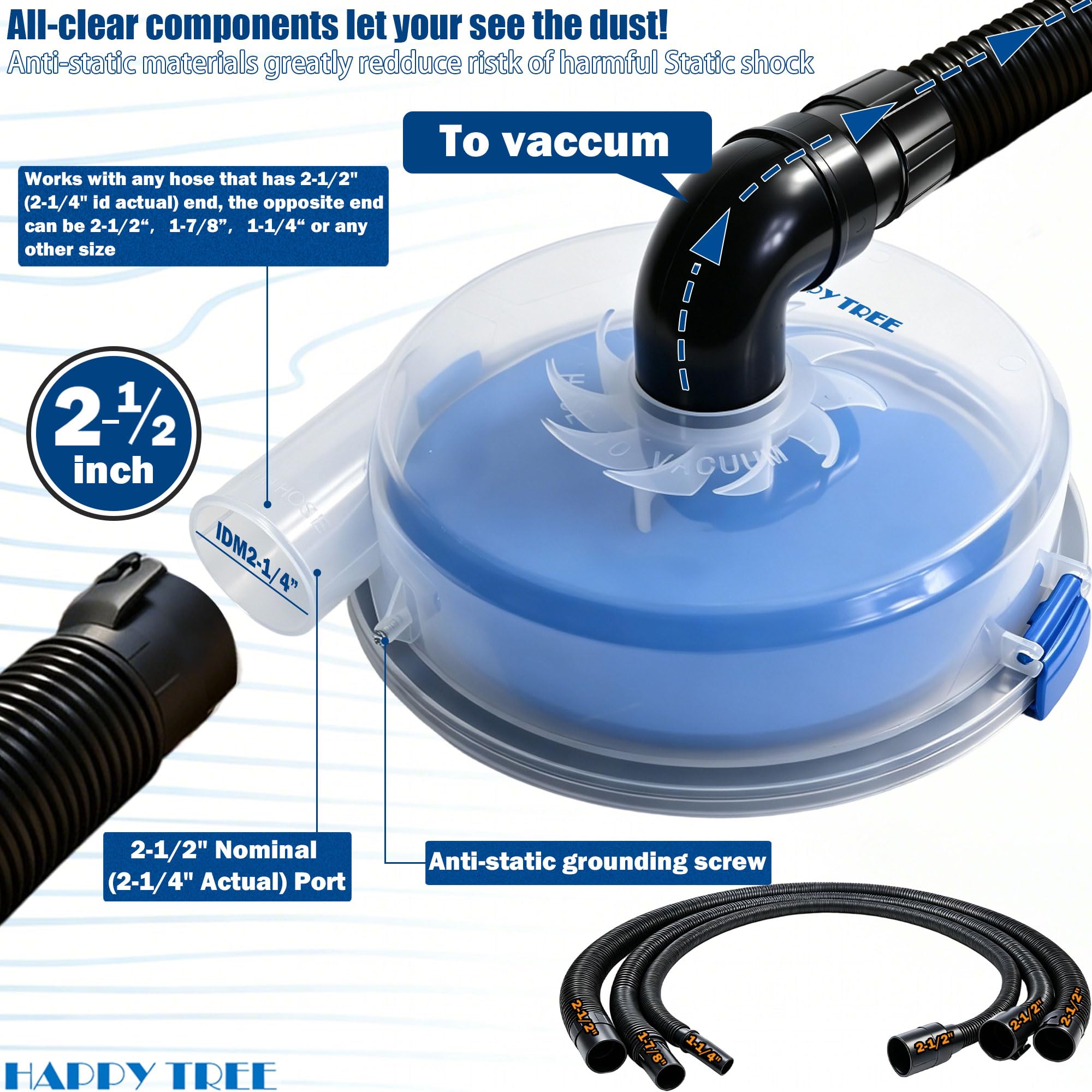 Happy Tree Cyclone Dust Separator - Maximize Vacuum Suction -8 Happy Tree Cyclone Dust Separator - Maximize Vacuum Suction -8