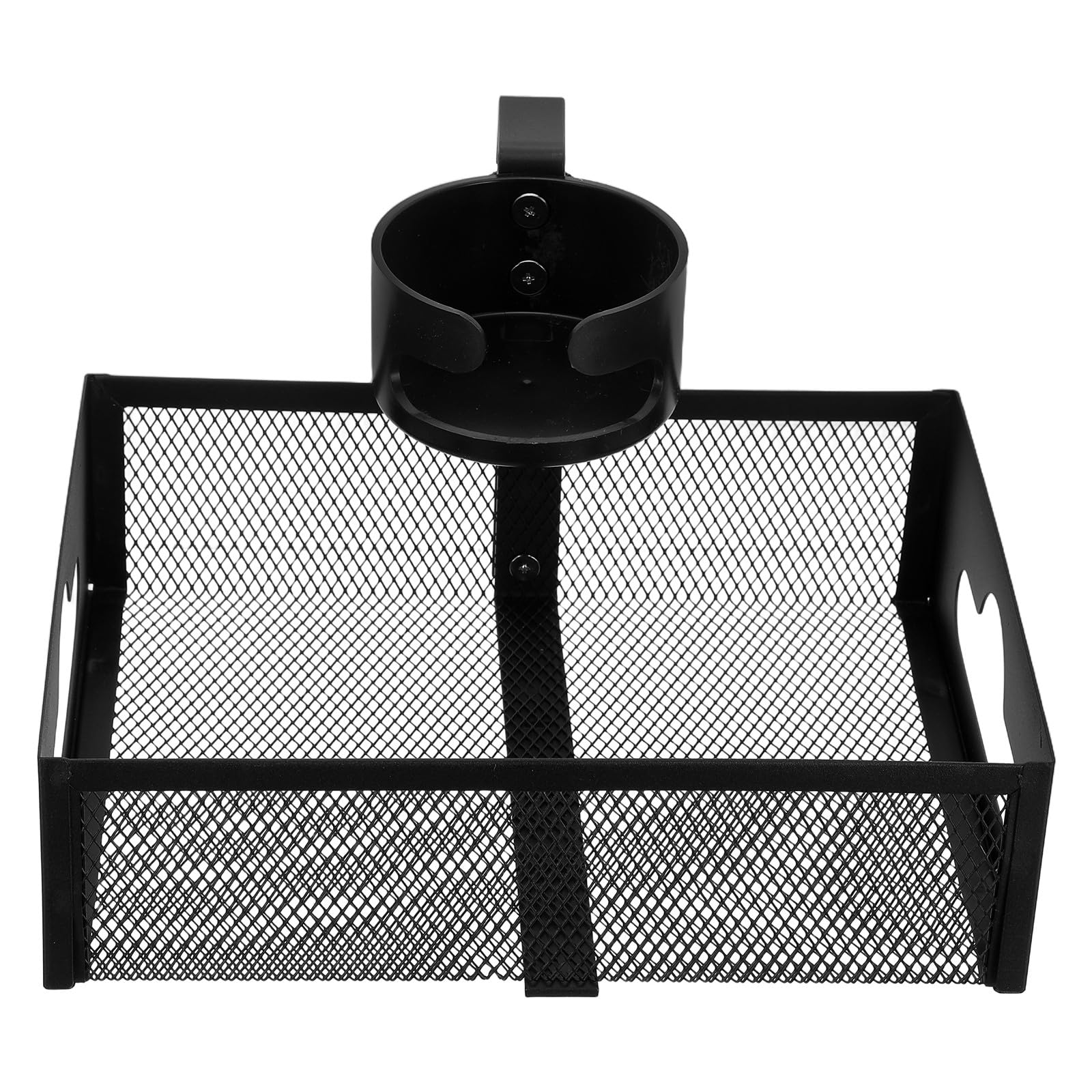 Organiseur de bureau 360° en acier avec porte-gobelet noir