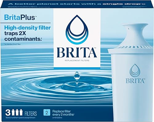 Miniatura 8 de Brita Filtro de agua Plus, sin BPA, filtro de repuesto de alta densidad para jarras y dispensadores, reduce 2 contaminantes*, dura dos meses o 40
