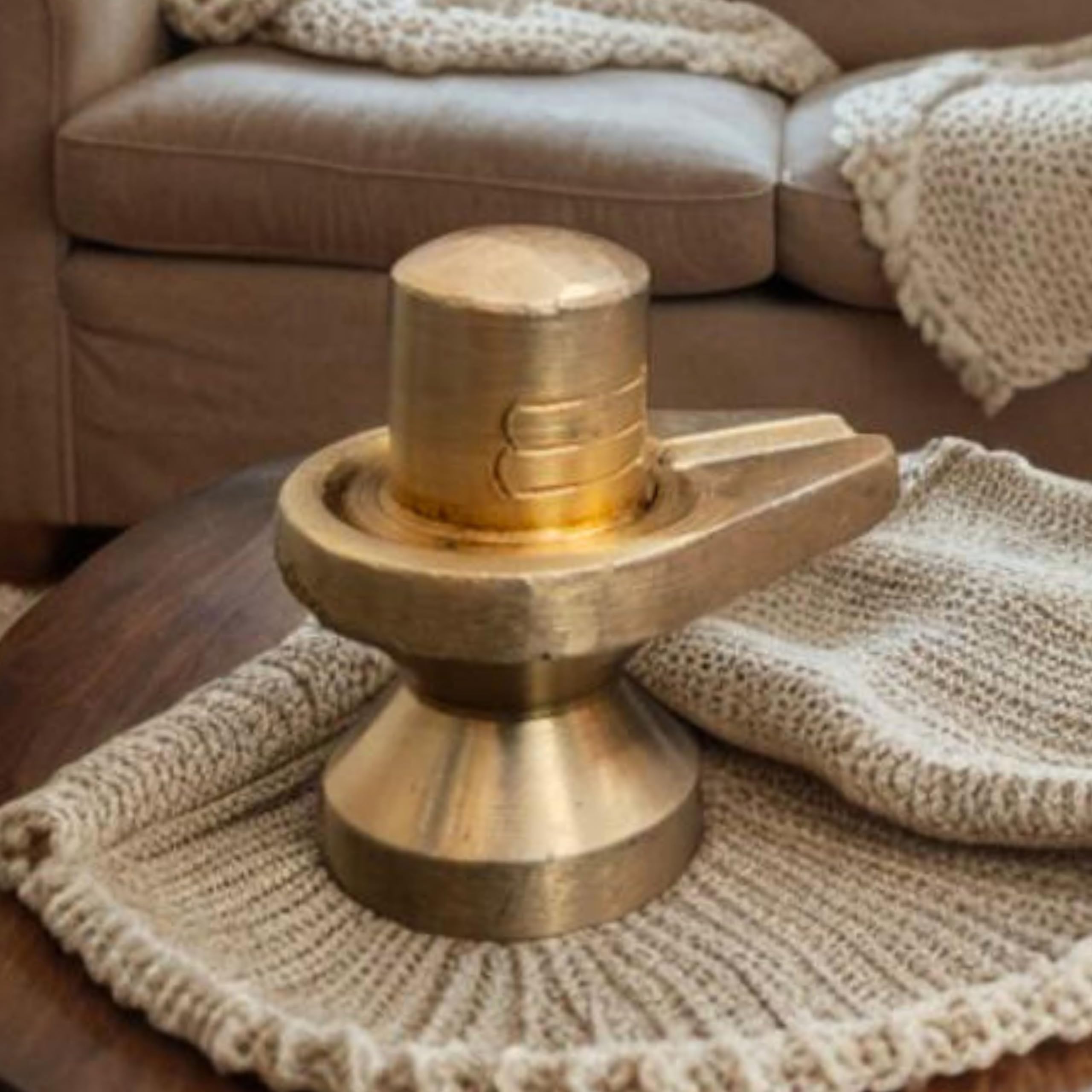 Brass Shivling Shiva Shiv Parivar Sculpture Murti Idol Family Statue (1.25"inch, 55 Gram) Decorative Worship Lord Shankar Shiv Lingam Hindu Gods for Home Temple Pooja Deity Brass Idol Vastu Gift