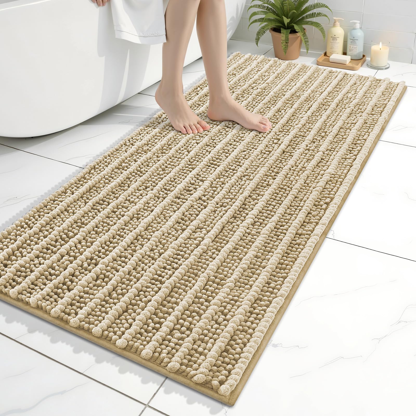 Arotive Bathroom Rugs Mat 45x27, Soft Absorbent Chenille Shaggy Bath Mat