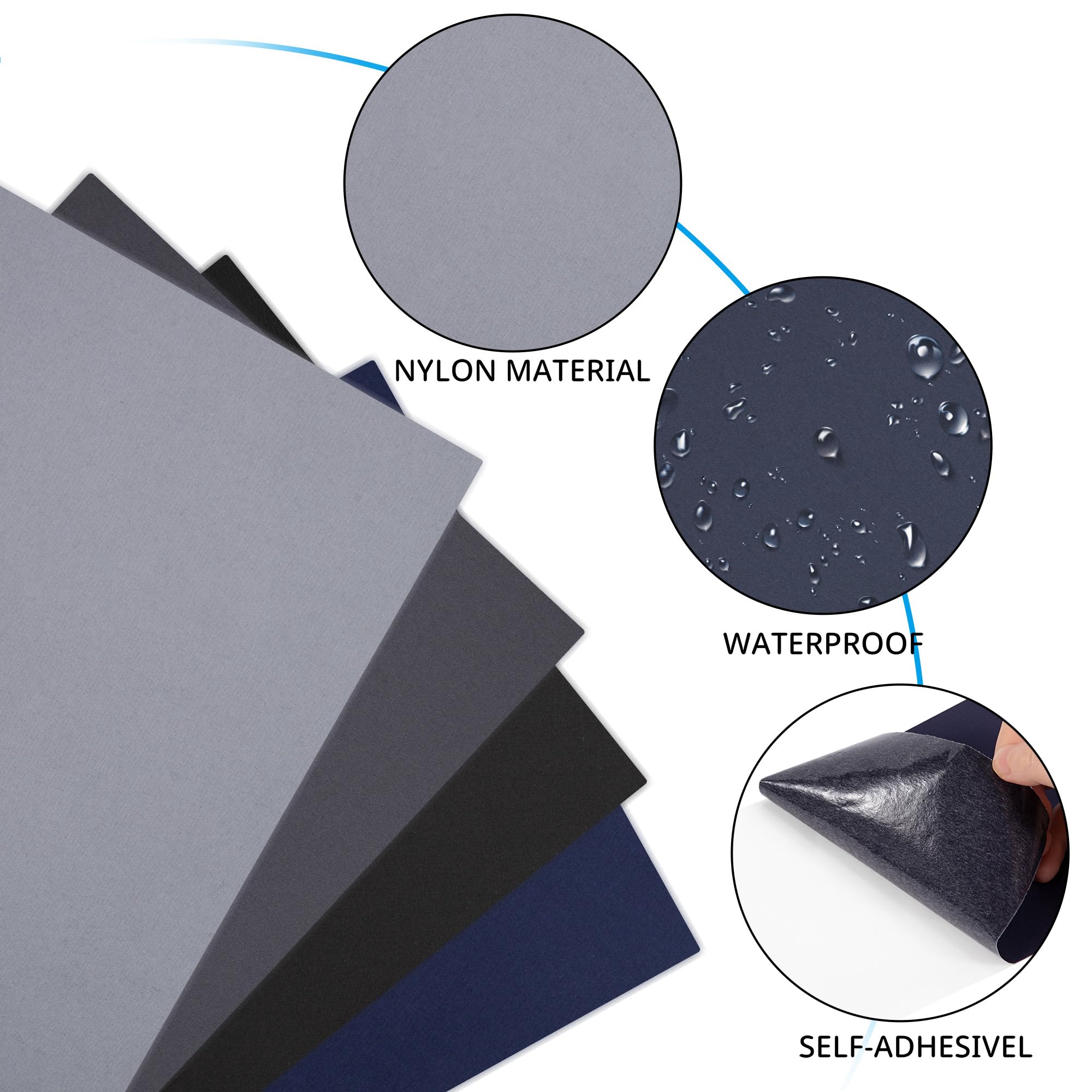 Heveer Patchs De Réparation Autocollants Nylon - 12 Feuilles 20x14.5cm Pour Doudounes, Tentes Et Vêtements