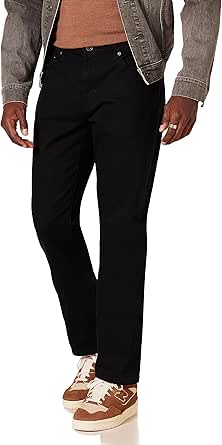 Amazon Essentials Vaqueros Ajustados Hombre, Negro, 28W / 32L