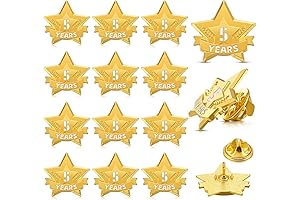 12 Pcs / 5 Years Star Enamel Pin Option for Years of Service Appreciation