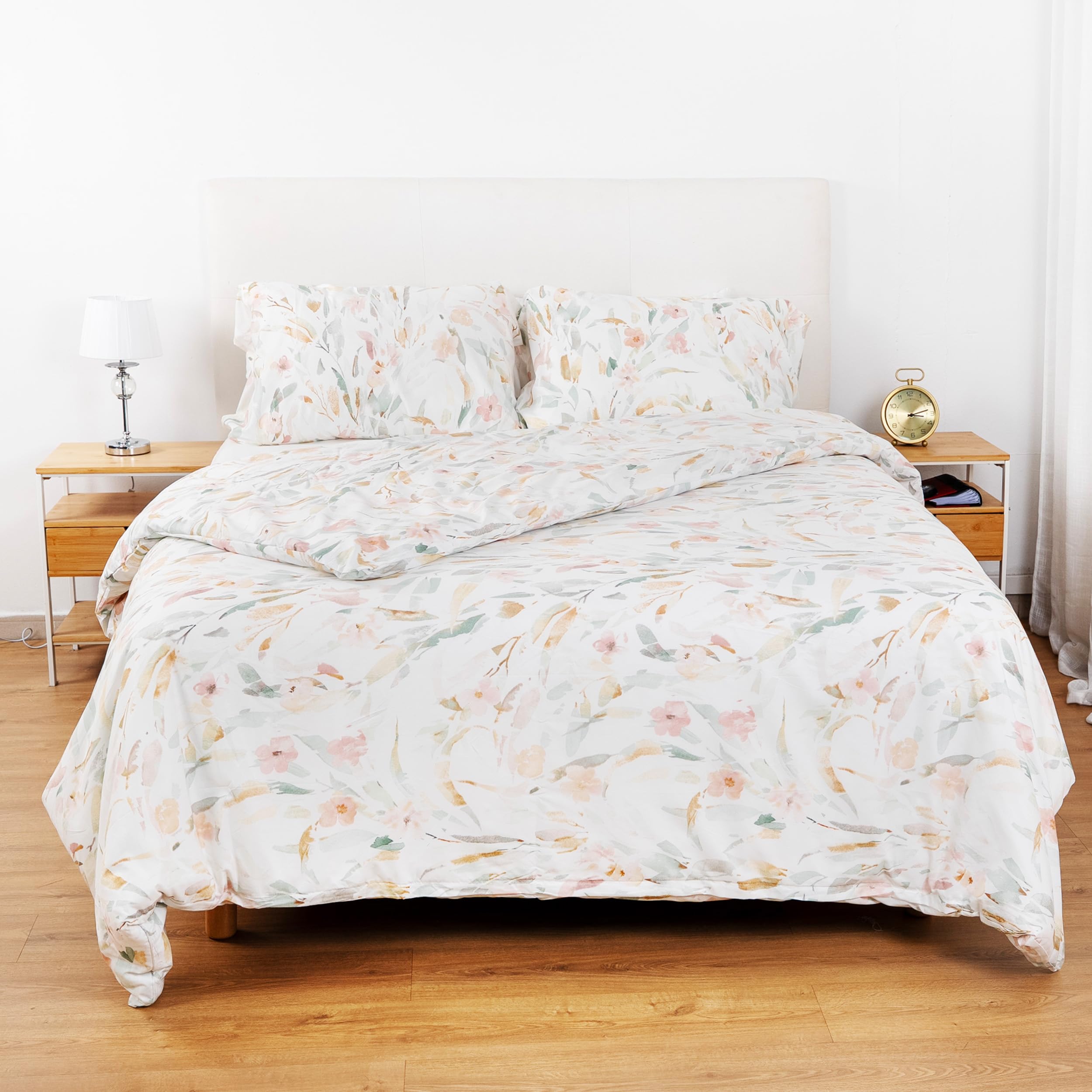 Etrexonline Juego de Funda Nórdica 4 Piezas Cama 150 Microfibra Suave Transpirable - 1 Funda Edredón 220x240 cm, 1 Bajera 150x200+30 cm y 2 Fundas de Almohada 50x75 cm (Pluma Azul) — view 44
