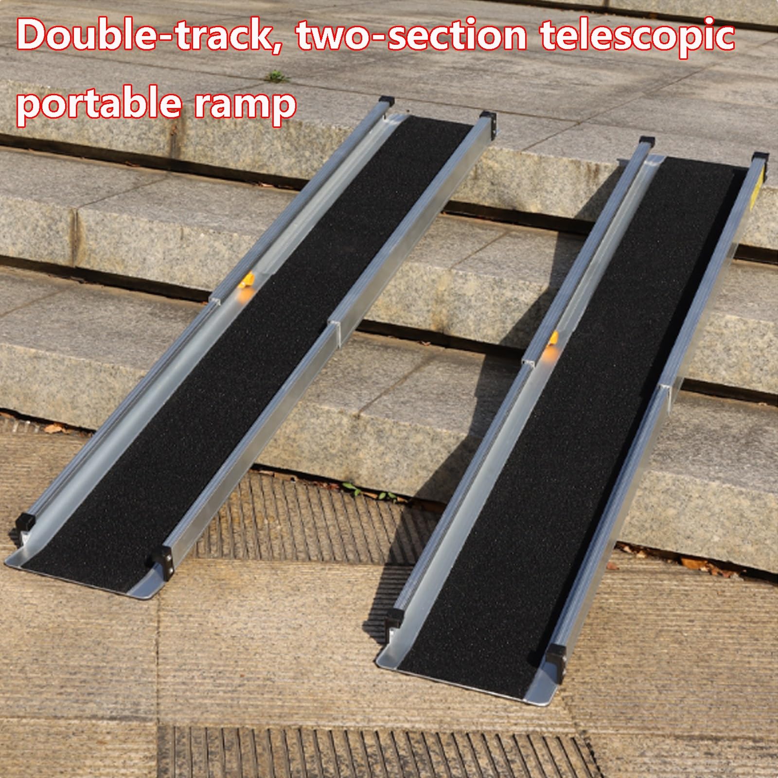 2 Rampas Portátil De Aluminio, Rampa Telescópica Antideslizante para Silla De Ruedas, para Scooter, Discapacitados, Escalones, Hogar, Capacidad De 300kg(4ft)