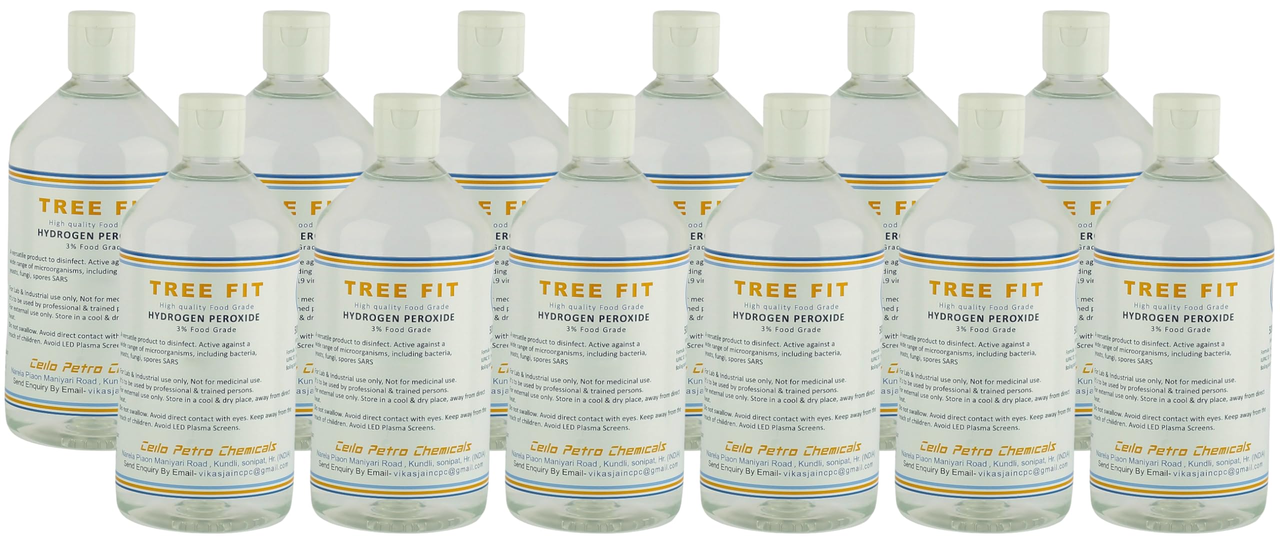 Hydrogen Peroxide 3% w/w FOOD GRADE For Plants And Multi Use Disinfactant | (250 ML X 12 = 3000 ml)